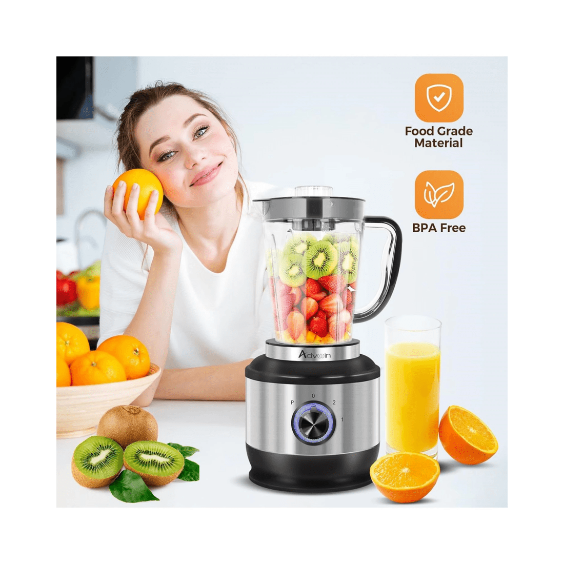 3 Advwin Multi Blender, 4 In 1 Food Processor, 1000w Kitchen Electric Food Chopper, Juicer Meat Mixer Grinder, 3 of 6