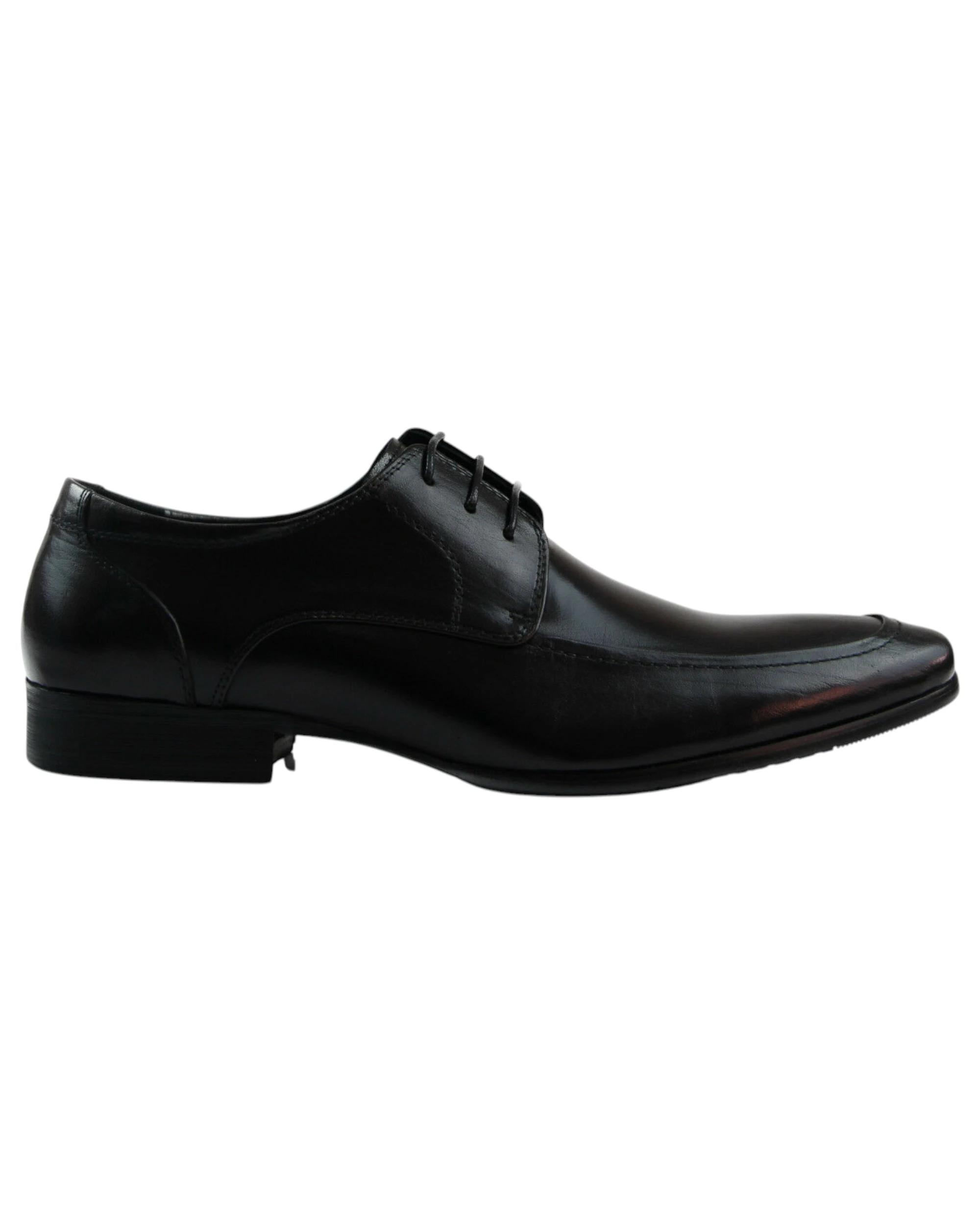 2 Zasel Mens Daniel Leather Lace Up Work Formal Dress Wedding Shoes BLACK, 2 of 3