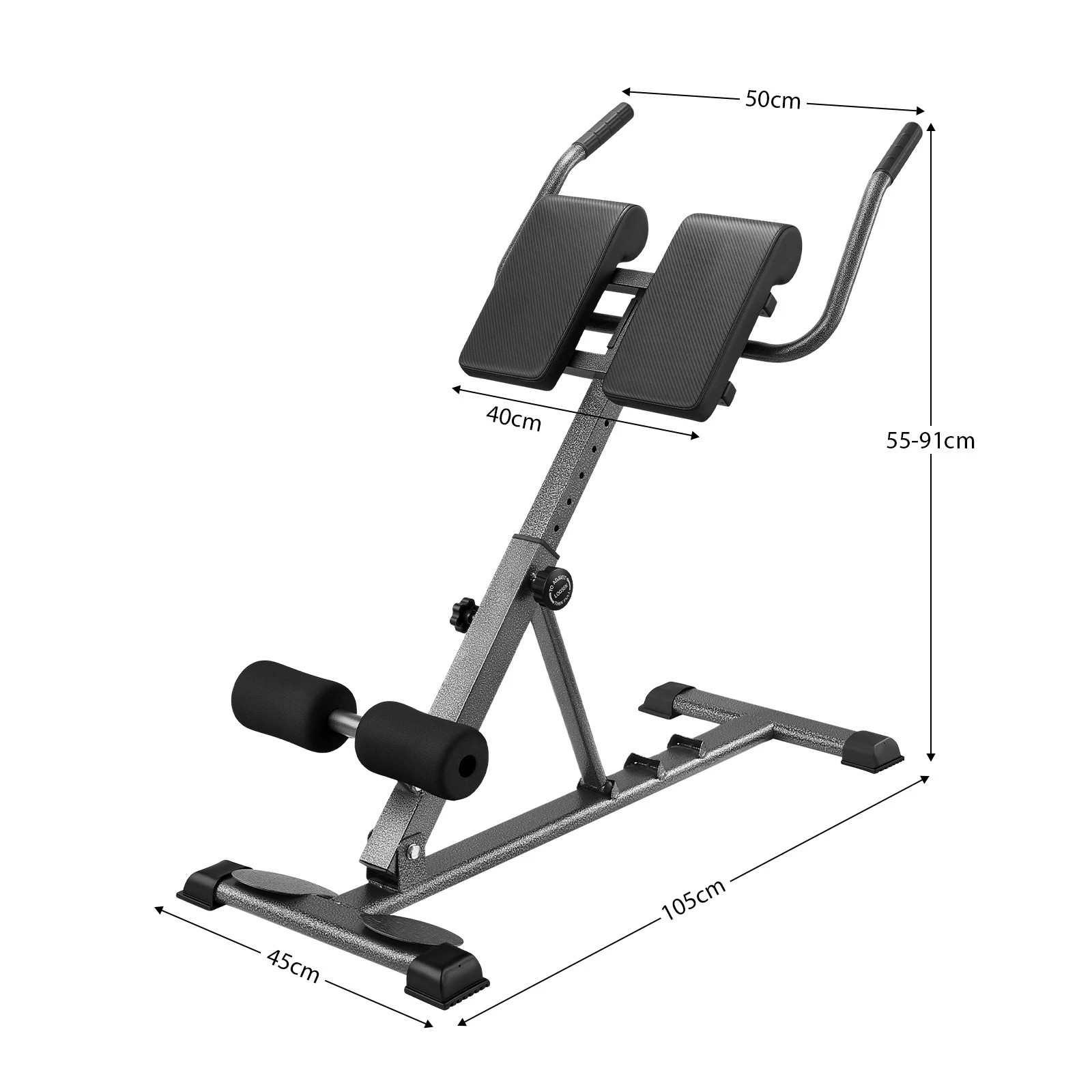 1 Genki Weight Bench Roman Chair Back Hyperextension Ab Workout - Black, 1 of 4