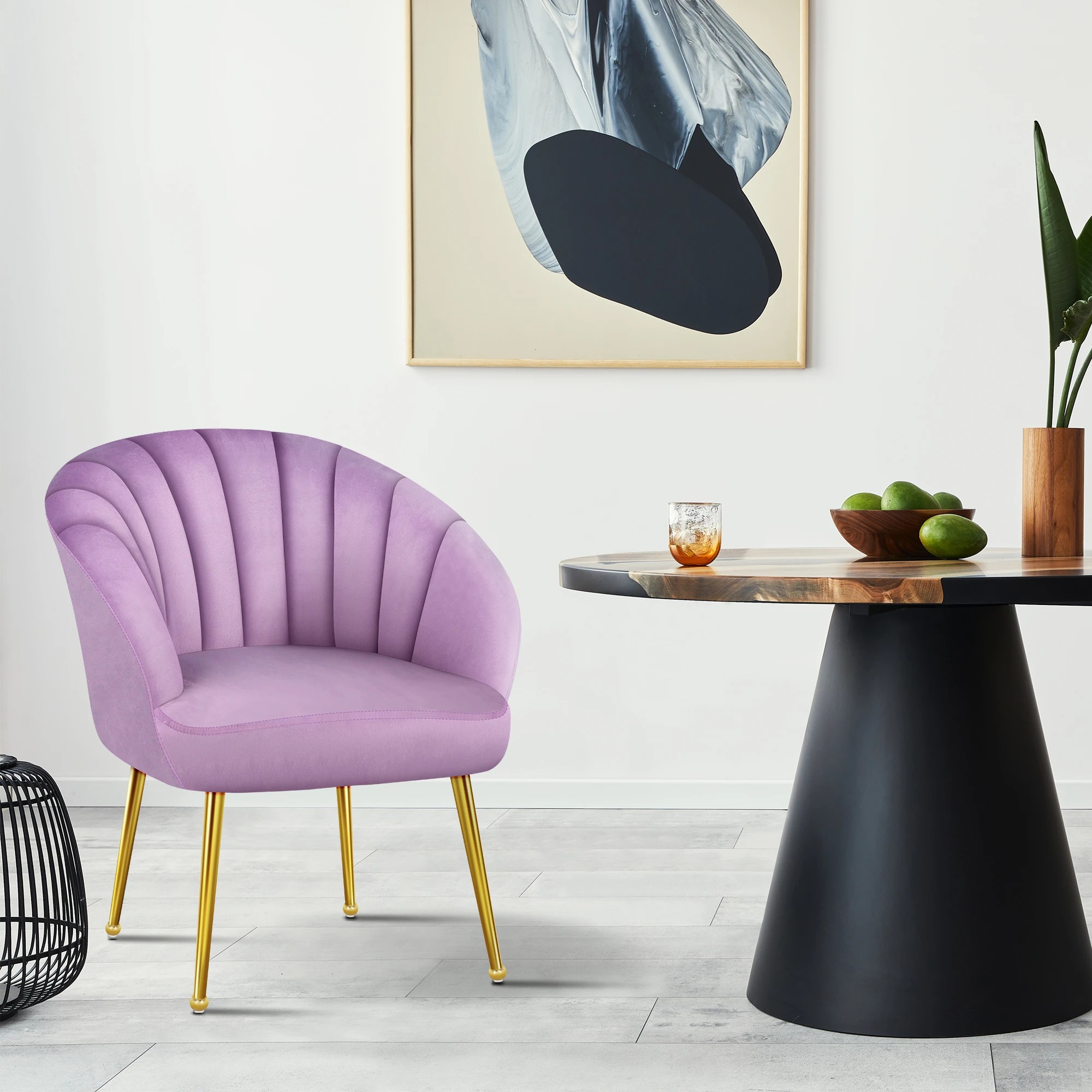 3 Alfordson Armchair Lounge Chair Accent Tub Chair Sofa Couch Velvet - Purple, 3 of 9