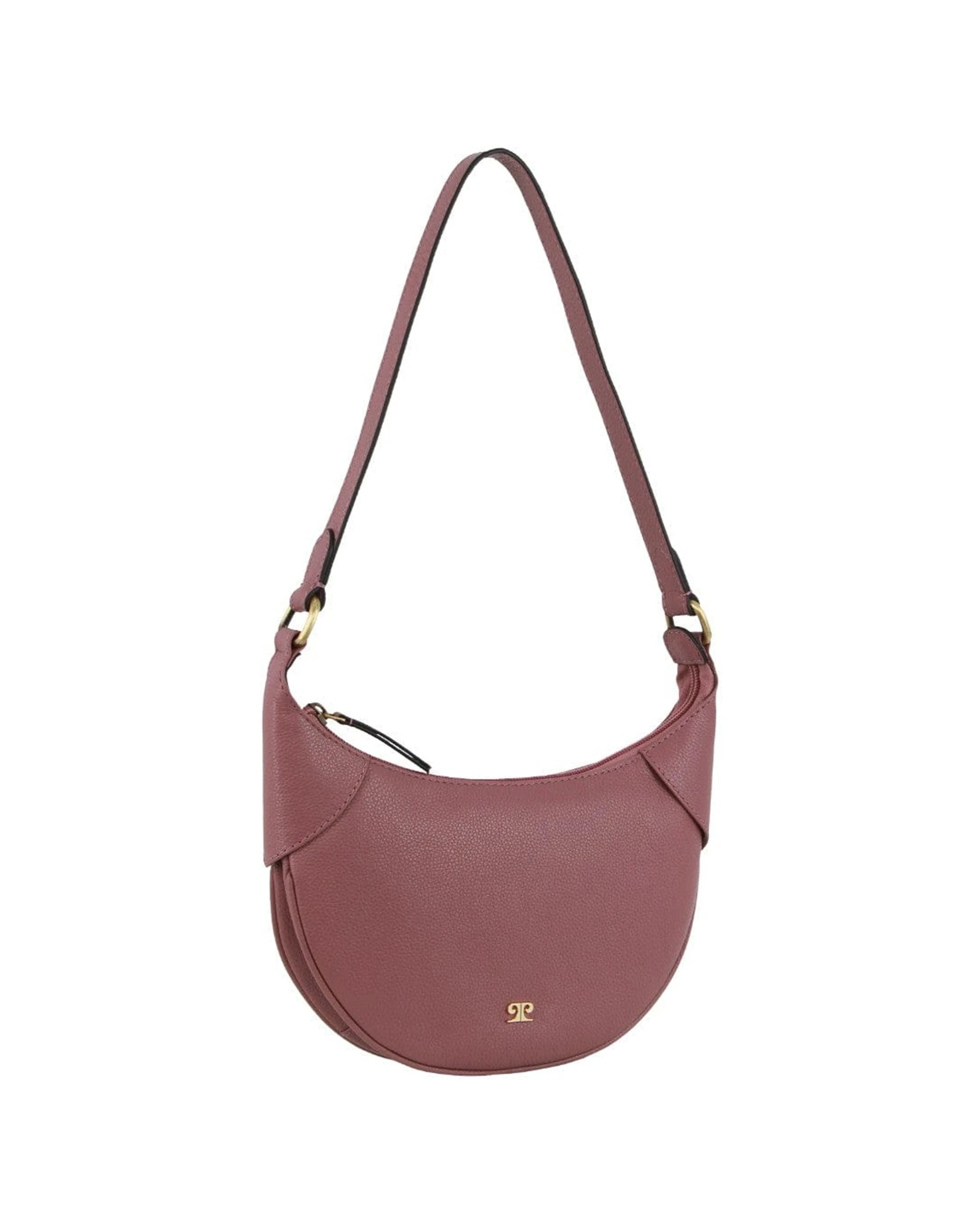 1 Pierre Cardin Women's Leather Crescent Shoulder Hobo Bag 26x23 cm Rose - Red, 1 of 3