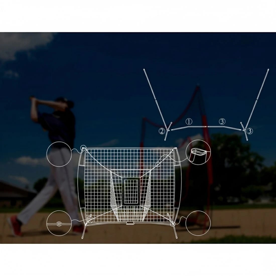 7 Everfit 7ft Baseball Net Pitching Kit with Stand Softball Training Aid Sports - Multi, 7 of 7