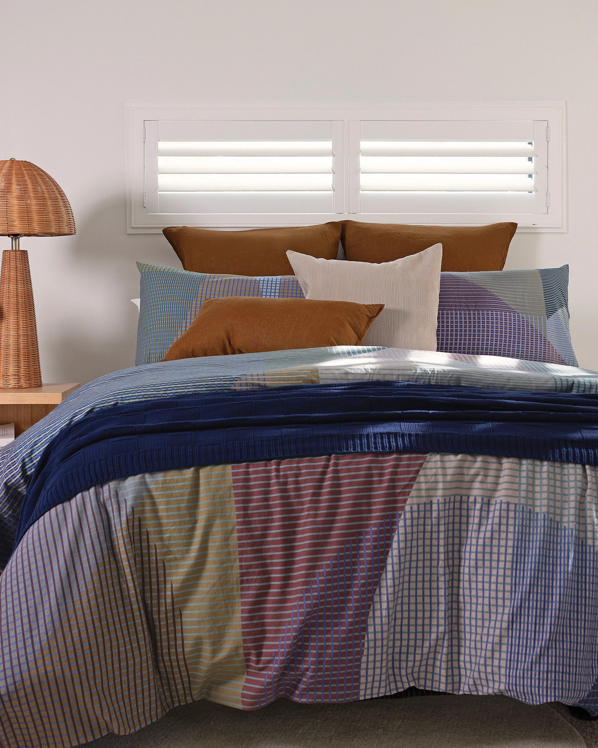 1 Bambury Iridia Geometric Printed Reversible Cotton Quilt Cover Set - King Bed - Multi, 1 of 4