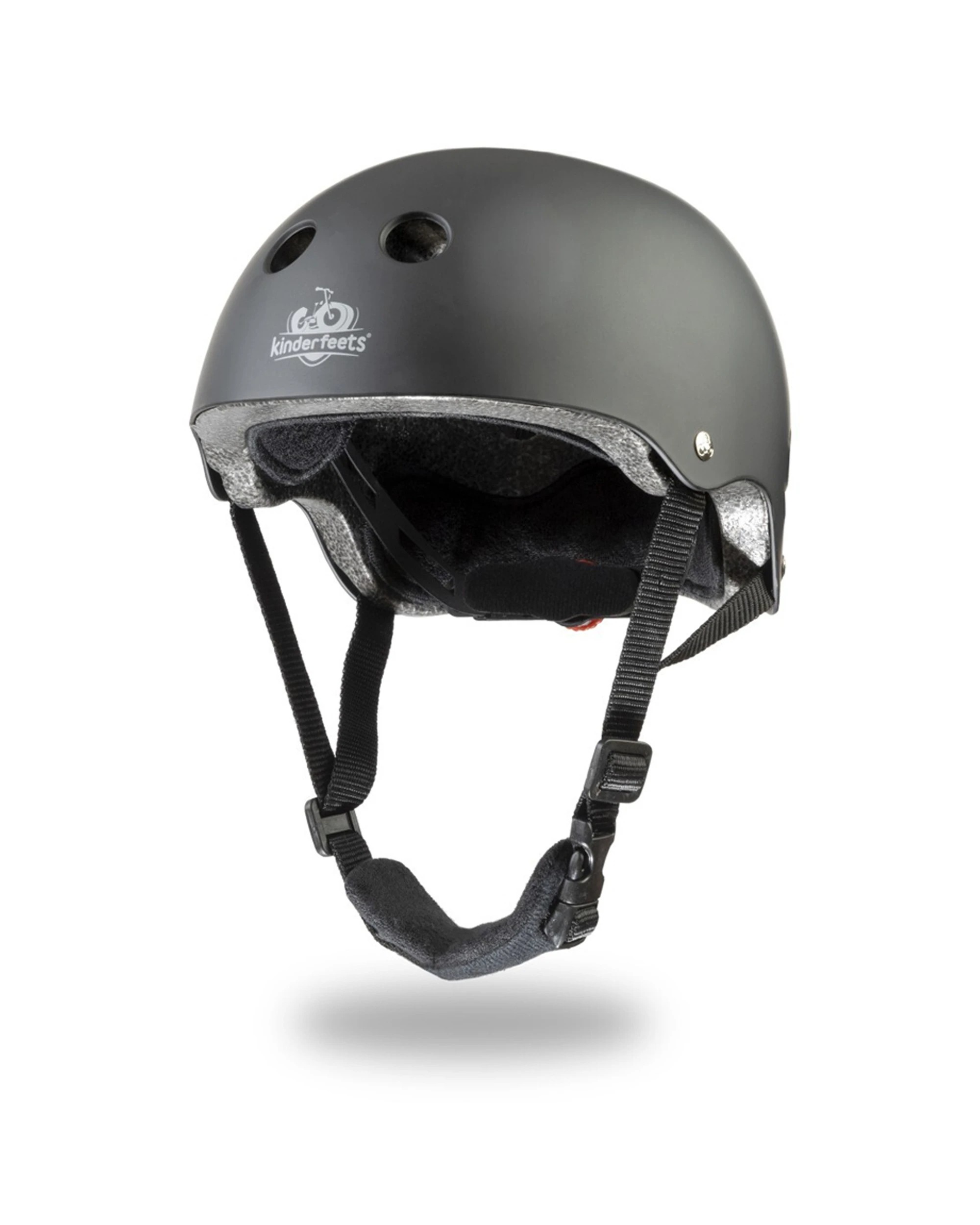 1 Kinderfeets Toddler Bike Helmet Fits Head 46 to 52cm Adjustable Fit Dial System - Black, 1 of 4
