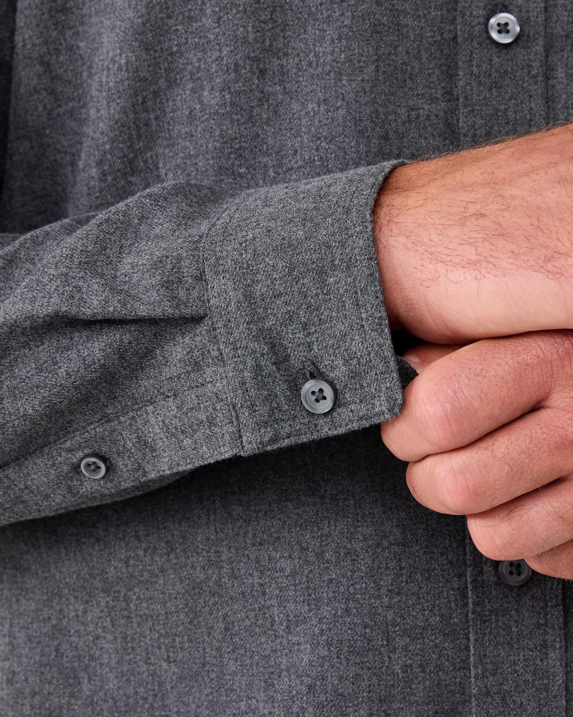 8 Long Sleeve Brushed Shirt Gry Charc, 8 of 8