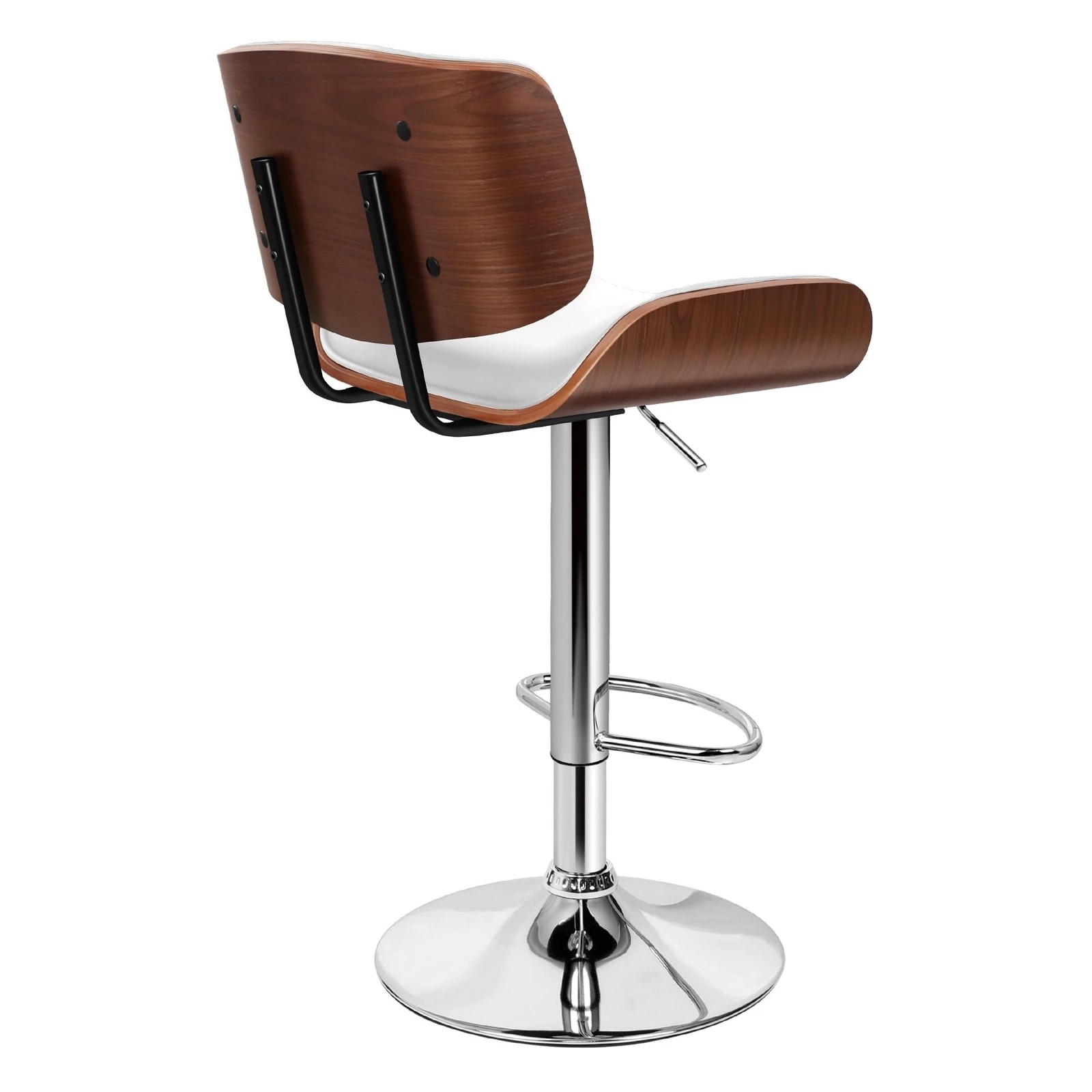 7 Alfordson 2x Bar Stool Kitchen Swivel Wooden  Chair Leather Odette - White, 7 of 10