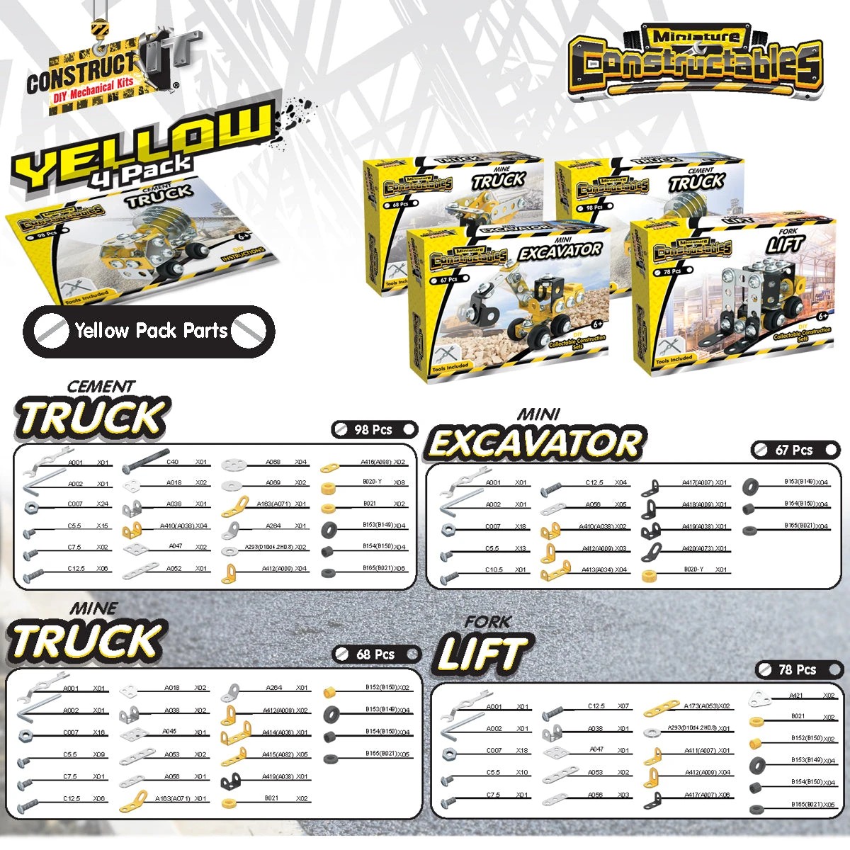 Construct-it Constructables Yellow Pack - Kmart
