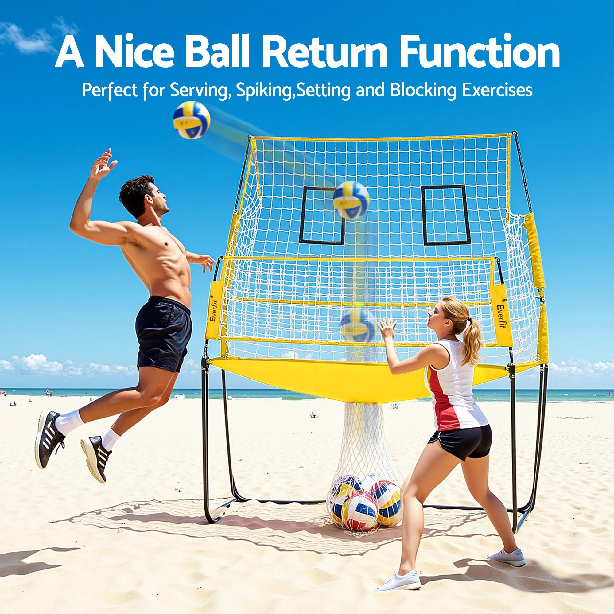 8 Everfit 8ft Volleyball Net Free-standing Adjustable Height Portable with Ball and Bag - Green, 8 of 8