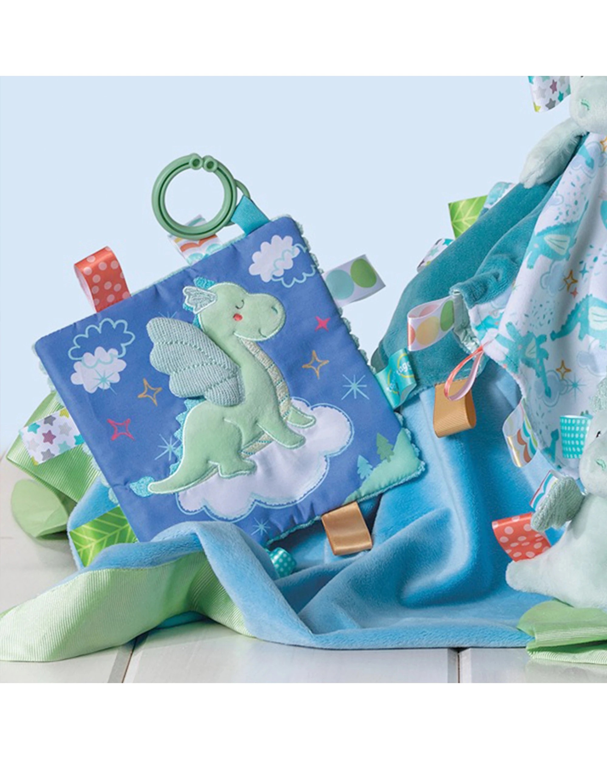 5 Mary Meyer Taggies Drax Dragon Crinkle Me Activity Toy 16.5cm - Blue, 5 of 5
