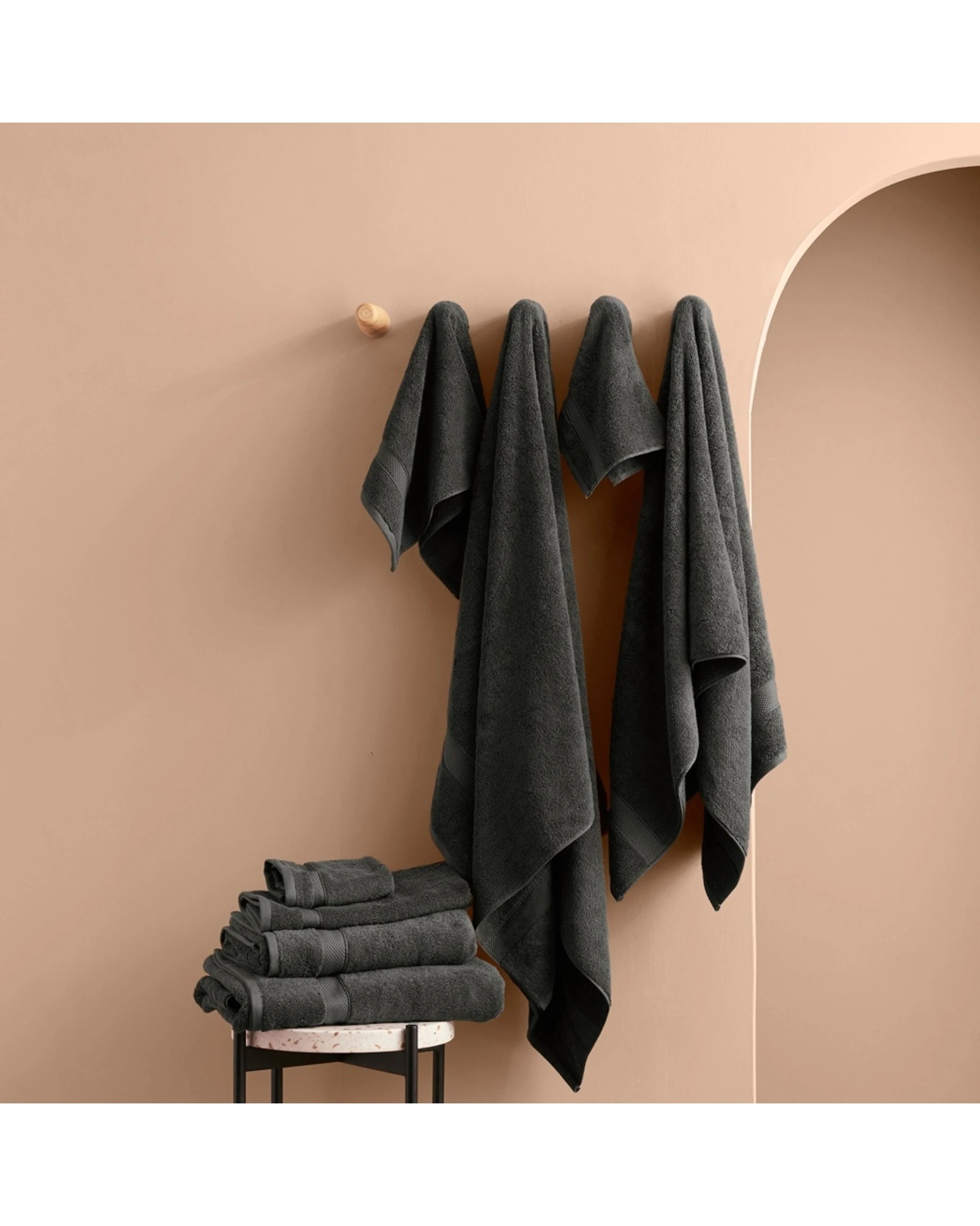 3 Bedding co 8pc Egyptian Cotton 700GSM Luxury Towel Set Plush Dark - Grey, 3 of 4