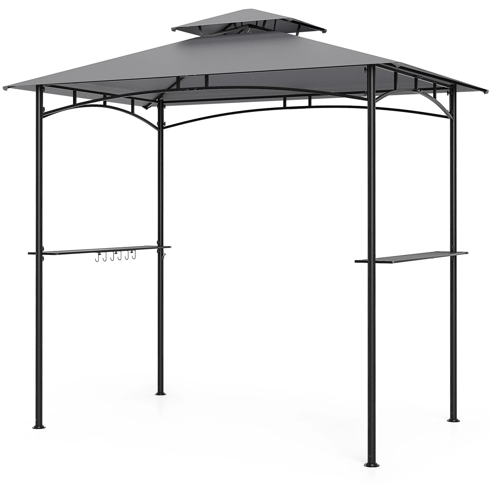 1 Costway BBQ Gazebo 242x150CM Outdoor Grill Canopy Shade - Grey, 1 of 1
