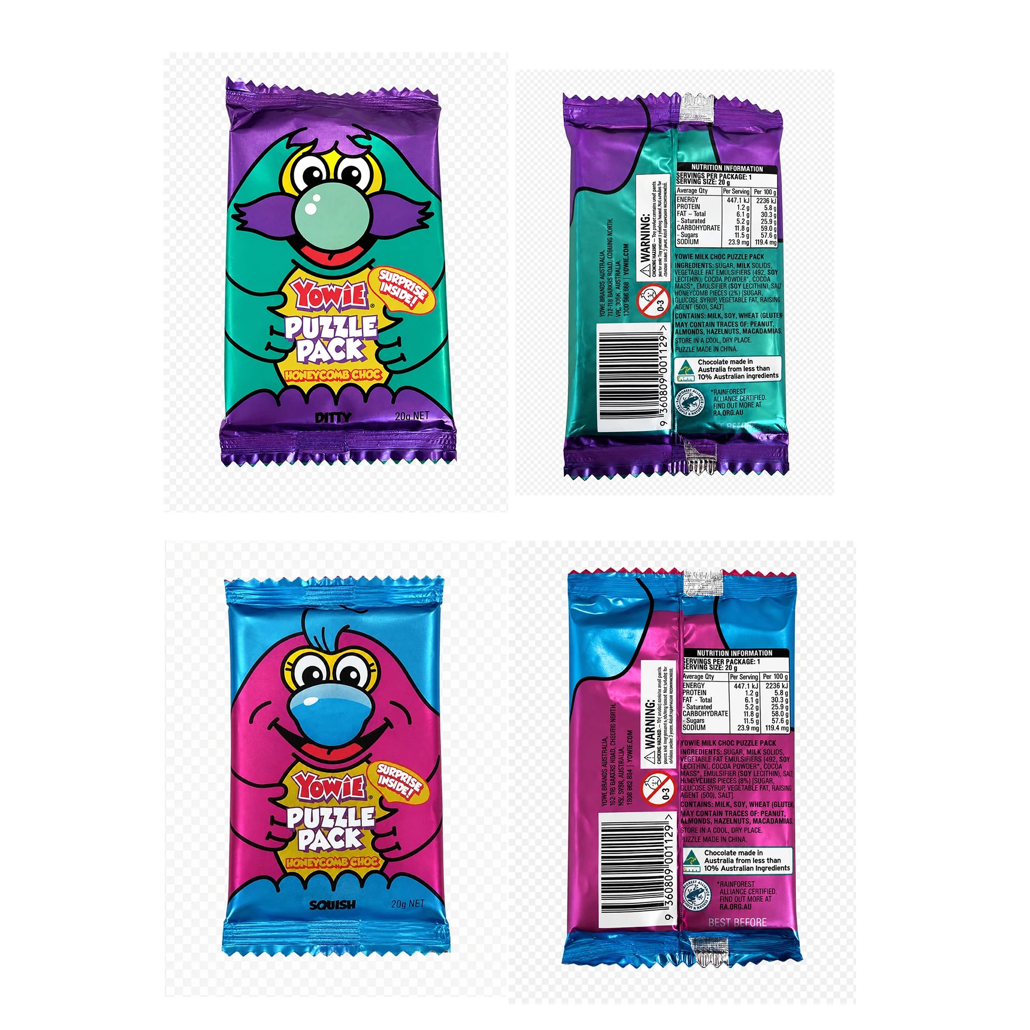 3 Yowie Puzzle Pack Honeycomb Choc 20g - Assorted, 3 of 10