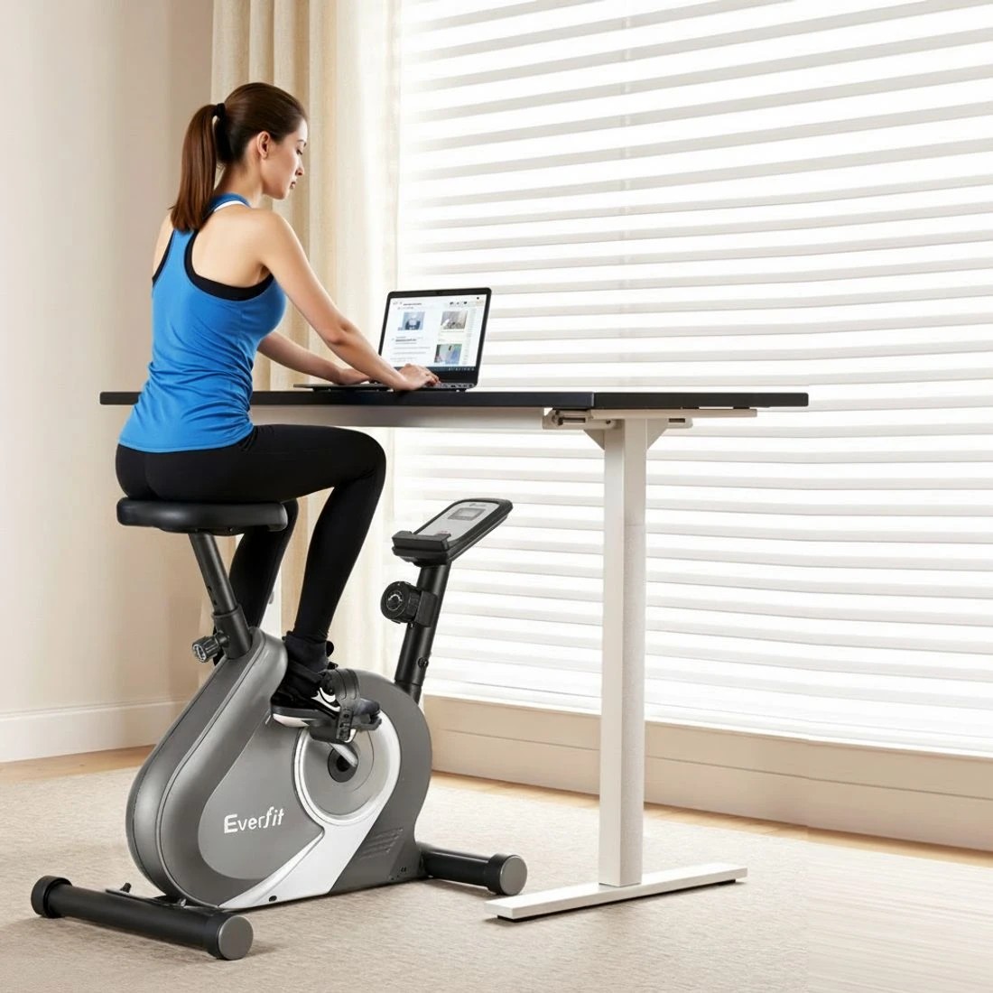 4 Everfit Under Desk Exercise Bike - Black, 4 of 7