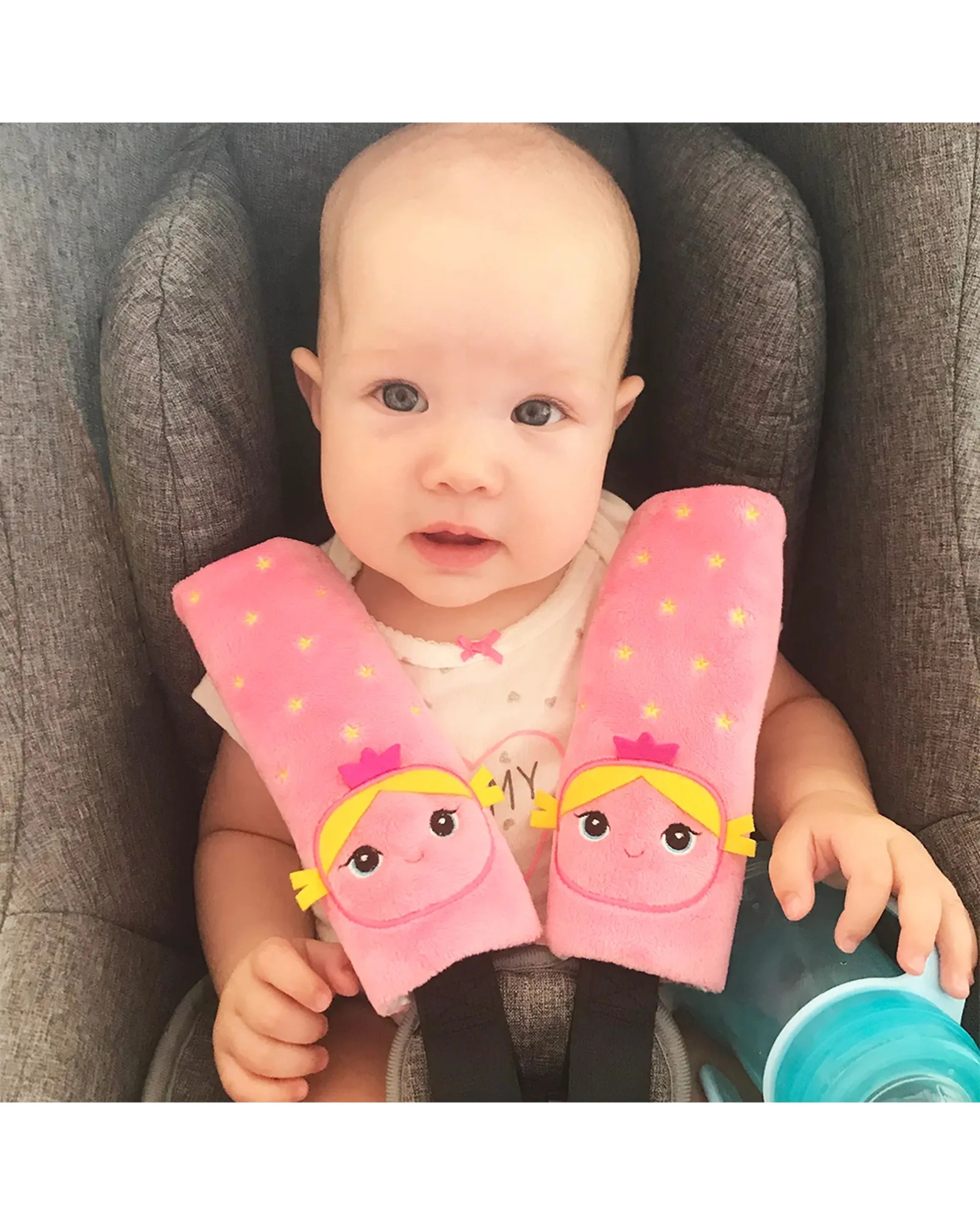 2 Benbat 2pc Kids Toddler Seat Belt Pals Cover Car Seat Accessory 1-4 Years - Pink, 2 of 2