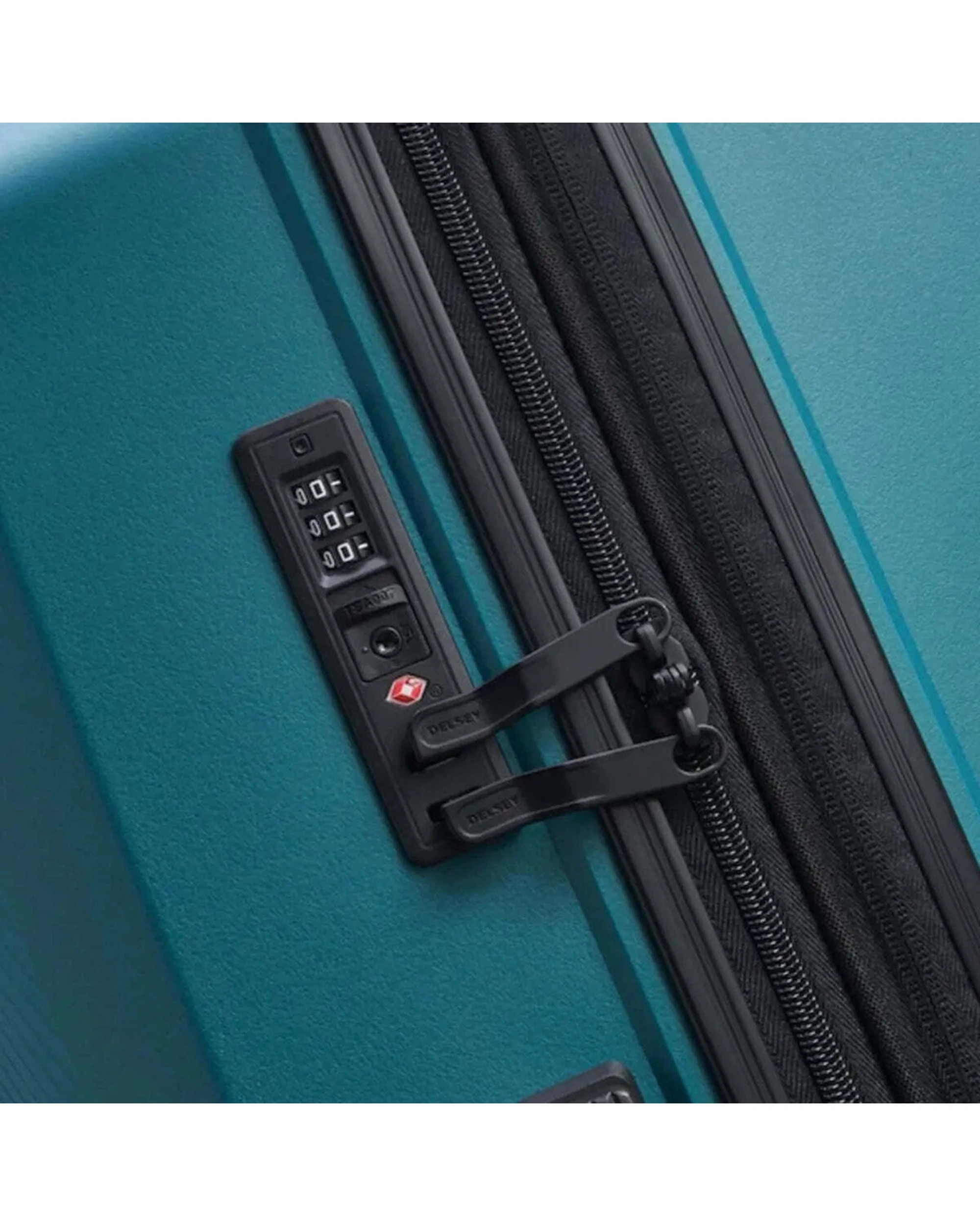 6 Delsey Anvers 75 cm 4 Wheel Expandable Suitcase TSA Lock Matte Finish Teal - Green, 6 of 7