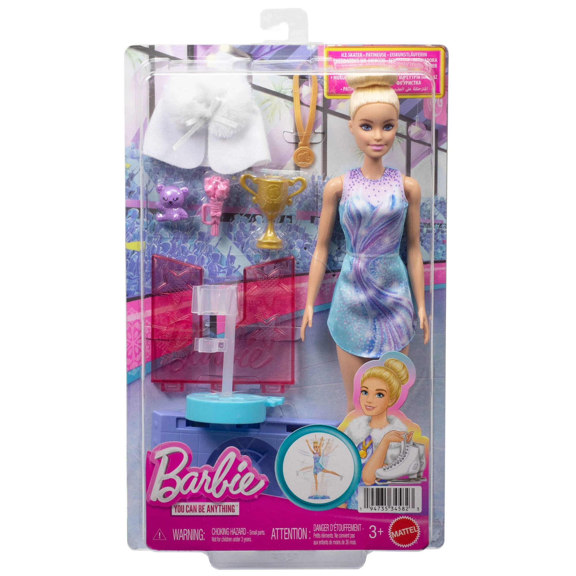1 Barbie Ice Skating Doll and Accessories, 1 of 6