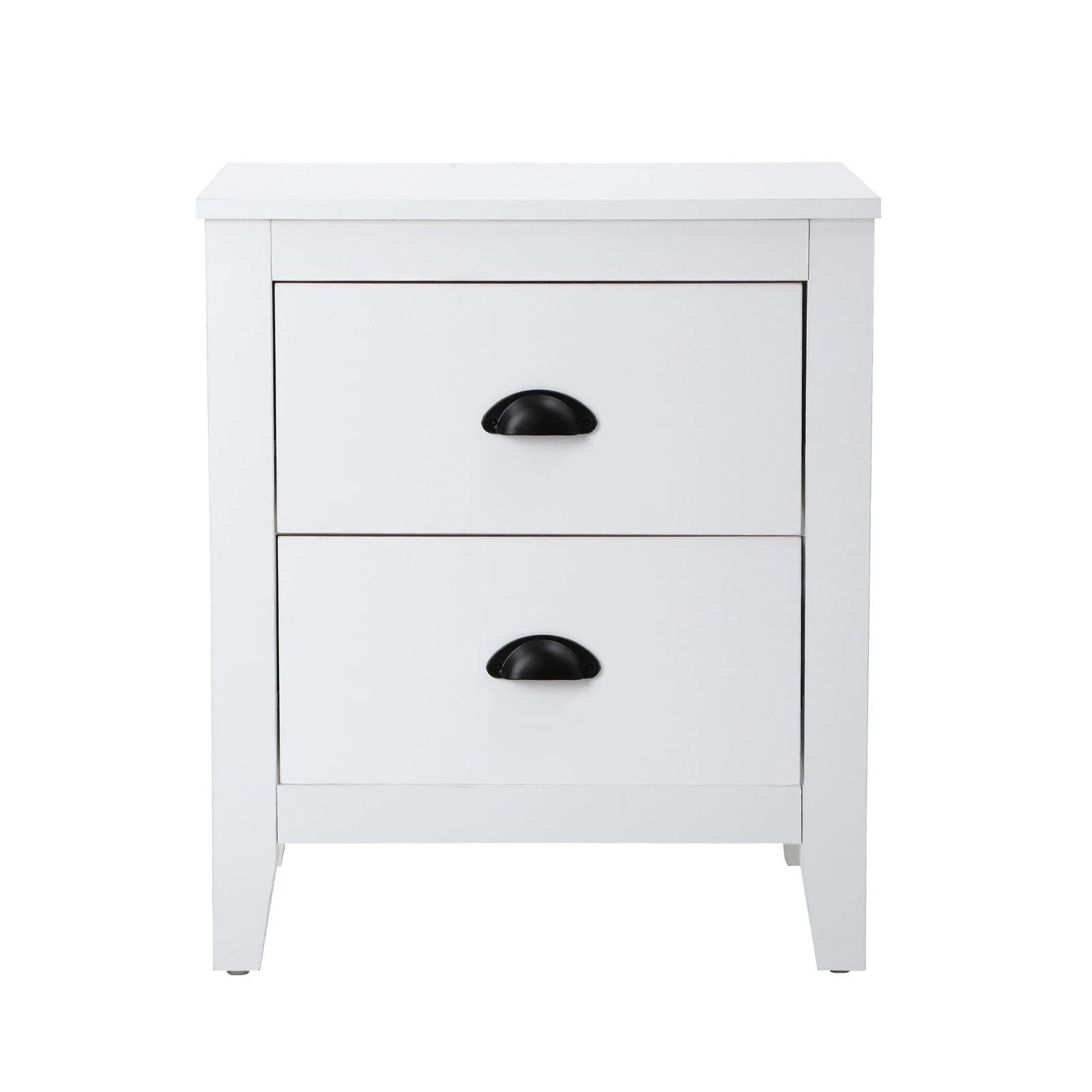 7 Oikiture Bedside Table 2 Drawers Side Tables Nightstand Vintage
 - White, 7 of 10