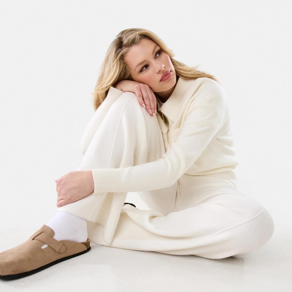 9 Seam Front True Knit Pants Ecru, 9 of 10