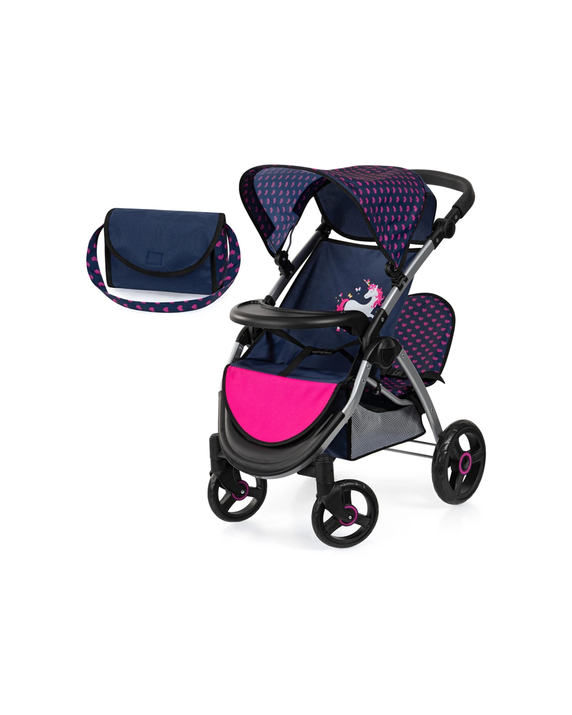 2 Bayer 68cm Twin Star Trendy Doll Pram Kids/children Pull/push Fun Pretend Toy 3+
 - Multi, 2 of 3