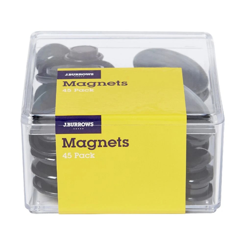 3 J.Burrows Round Magnets Black 45 Pack, 3 of 3