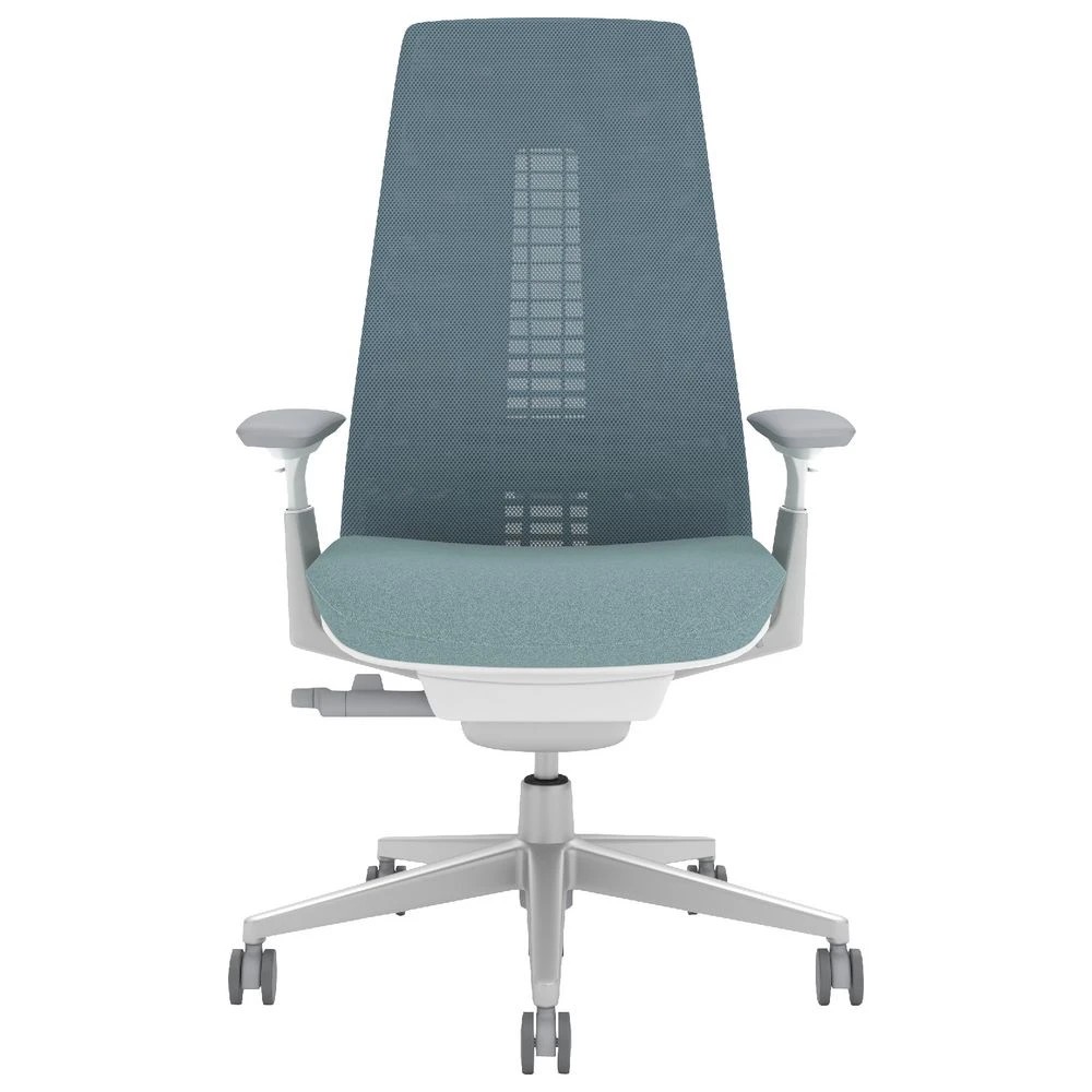 3 Haworth Fern Ergonomic Chair 4D Arms Adjustable Lumbar Blue Ergonomic Chairs and Desk Chairs, 3 of 5