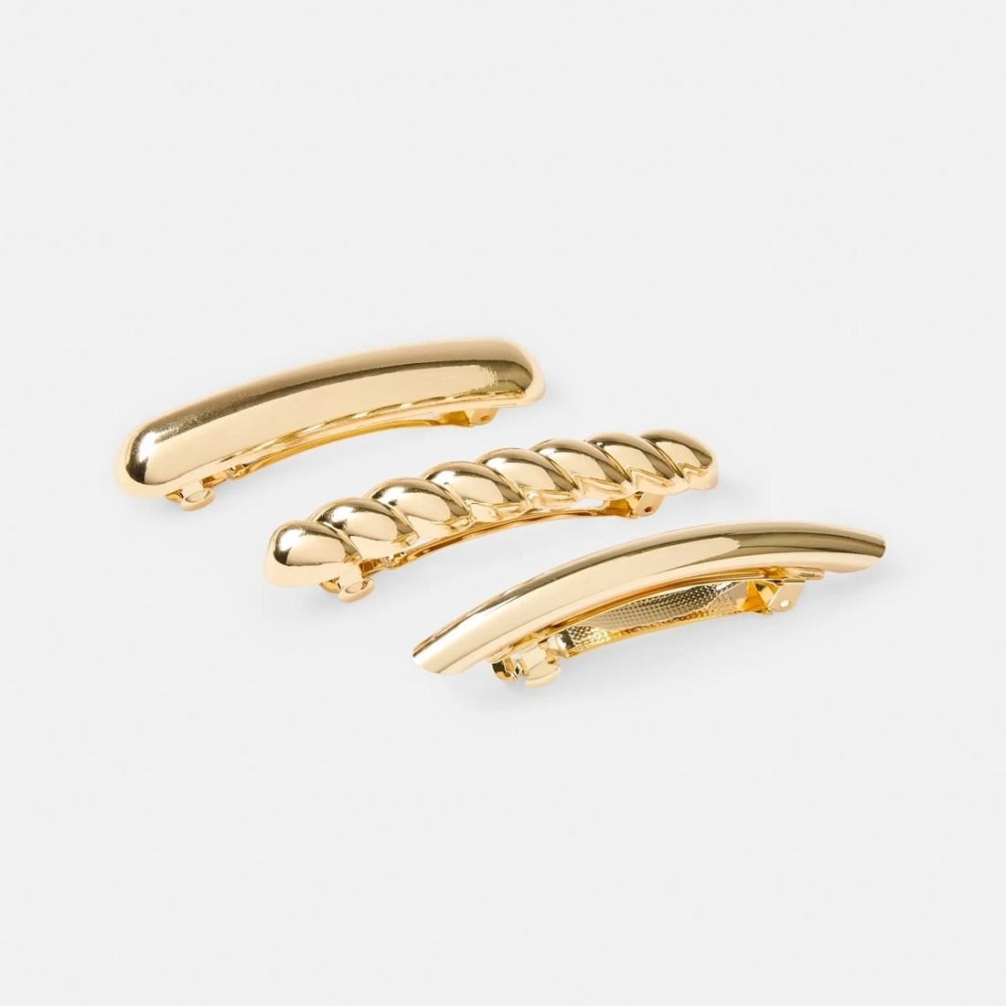 1 3 Pack Barret Hair Clips - Gold Tone, 1 of 4