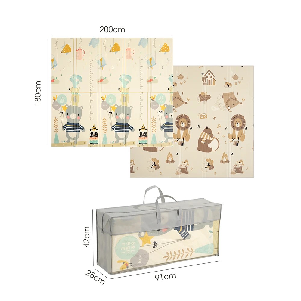 2 Playpals Kids Play Mat Baby Crawling Foldable Pad Foam Carpet Non-slip 2CM Thick - Multi, 2 of 2