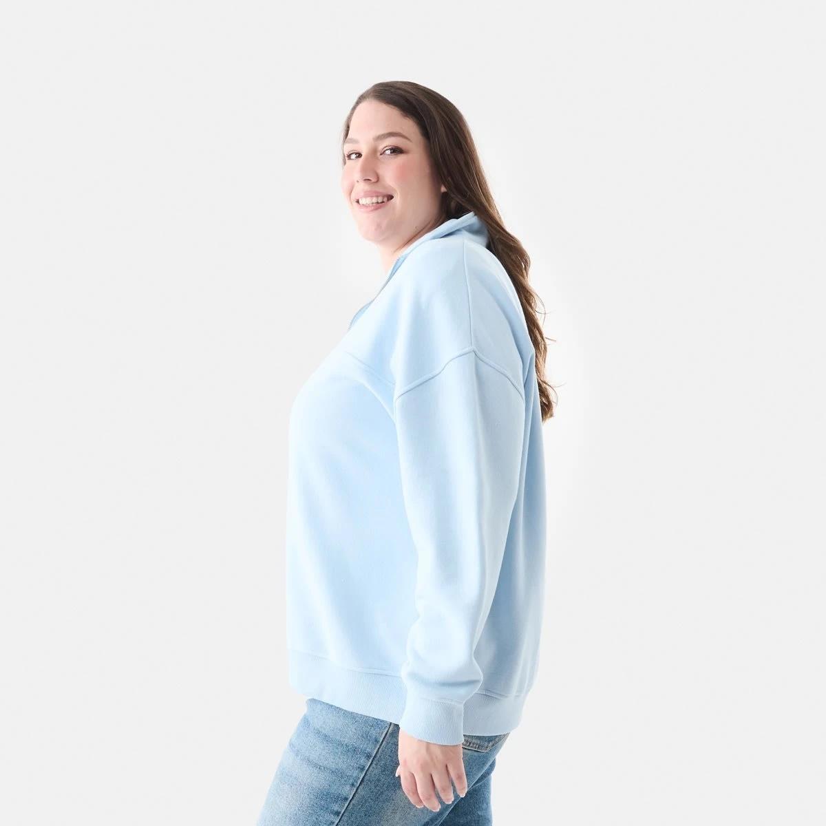2 Curve Long Sleeve Seam Front Zip Sweatshirt Blu Skyway, 2 of 5