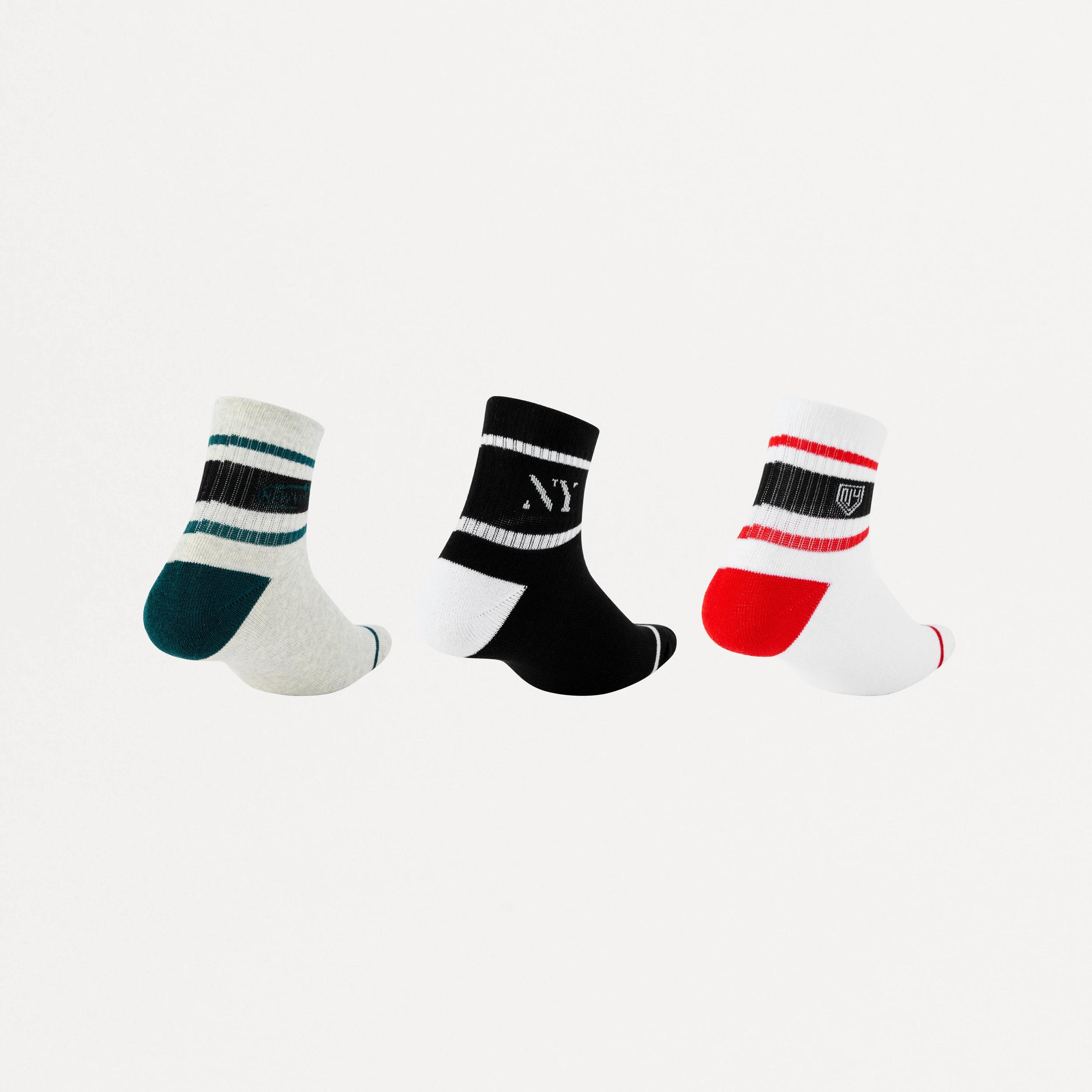 2 3 Pack Retro Rib Quarter Crew Socks Multi Ny, 2 of 4