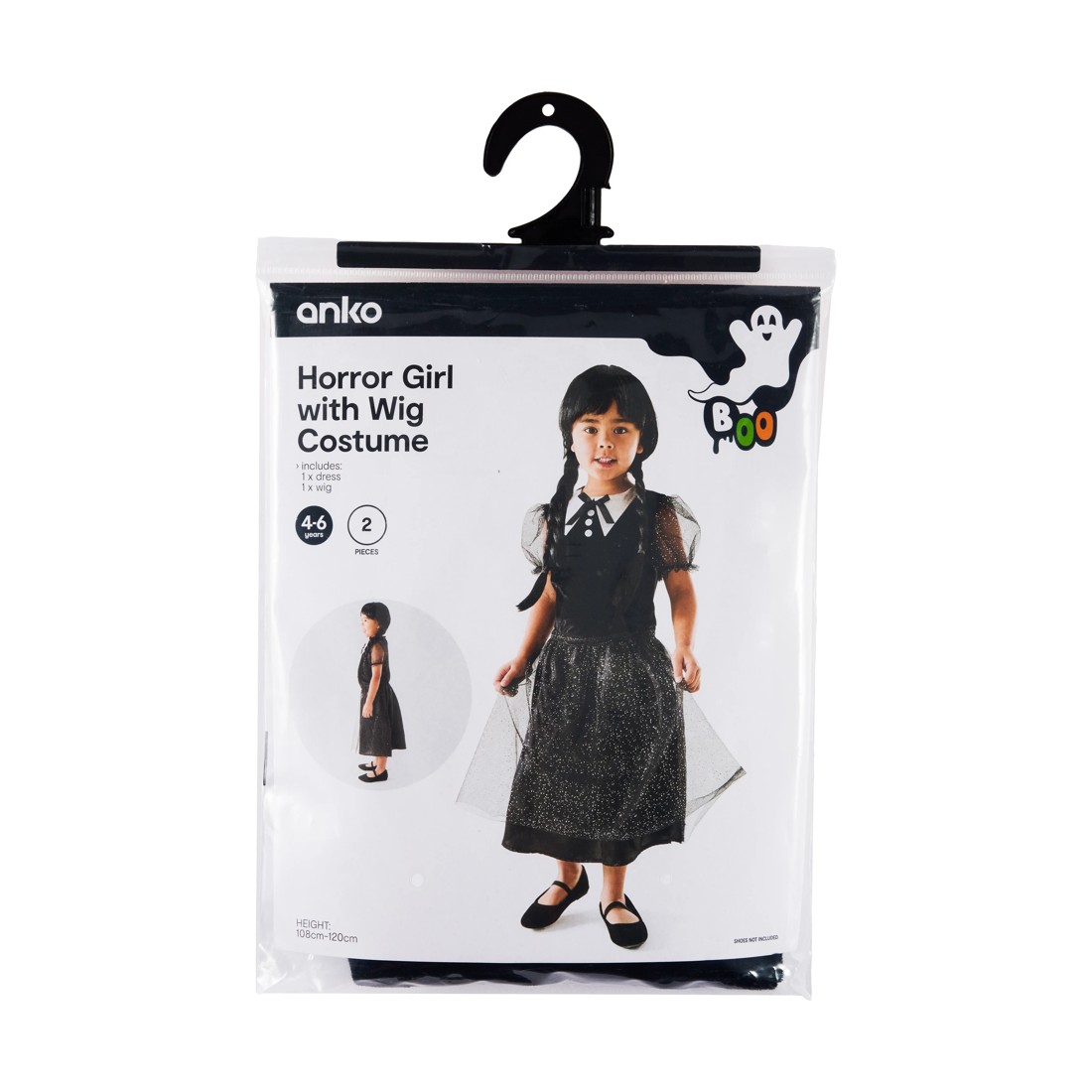 9 Horror Girl with Wig Costume - Ages 4-6, 9 of 10