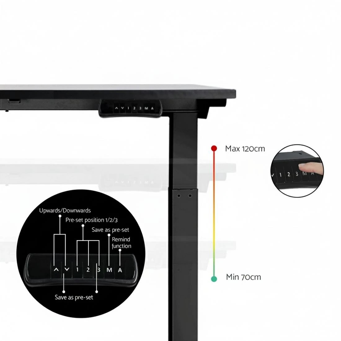 4 Artiss Standing Desk Motorised Dual Motor 140CM - Black, 4 of 5