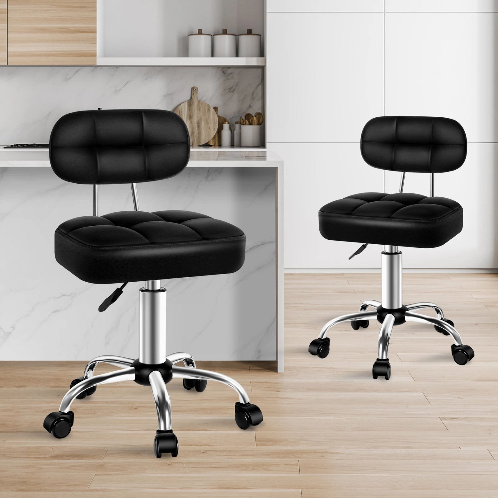 3 Alfordson Salon Stool Backrest Swivel Barber Hair Dress Chair Tufan - Black, 3 of 9