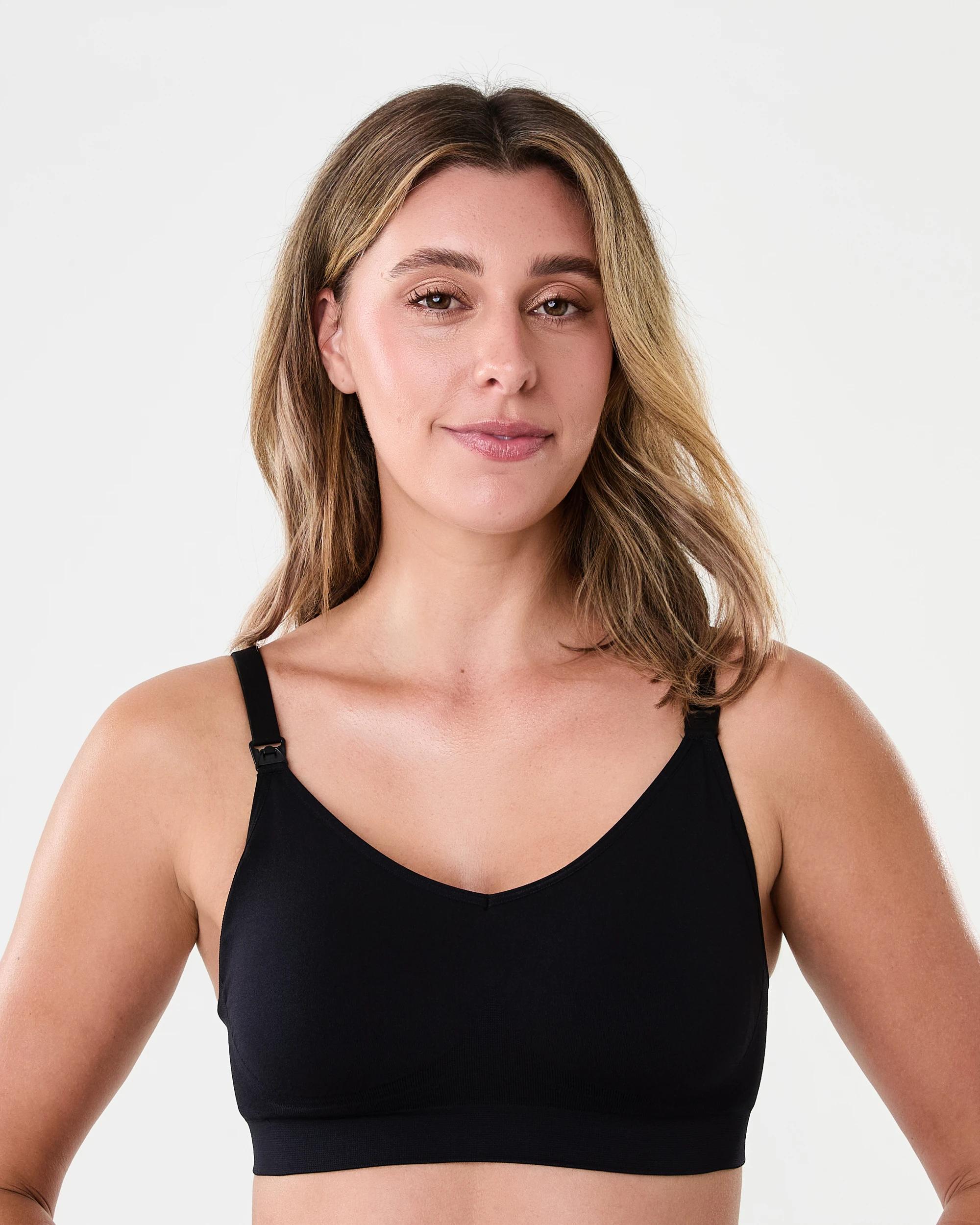 3 2 Pack Maternity Wirefree Seamfree Crop Black, Grey, 3 of 10