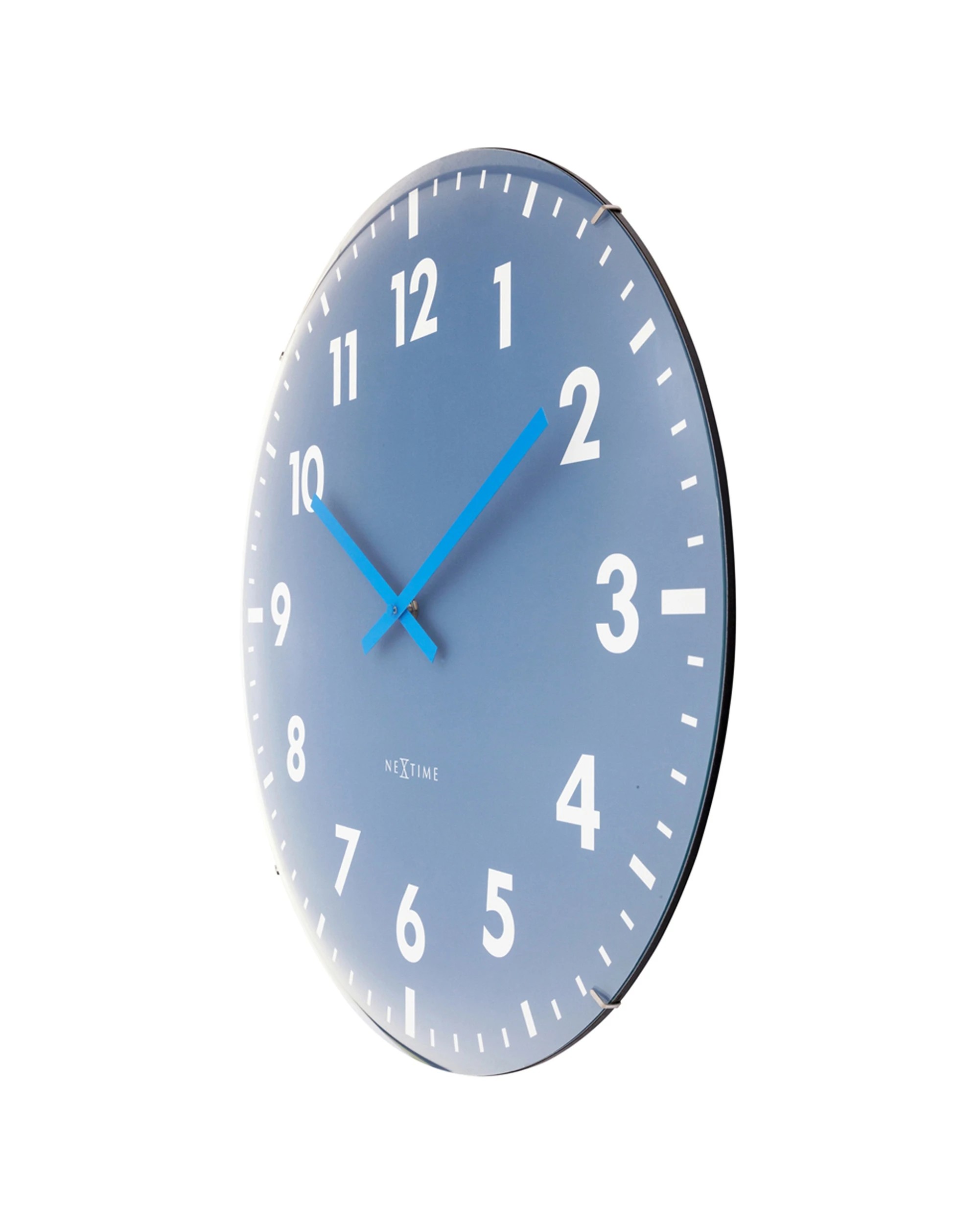 3 NeXtime Duomo Silent Wall Clock Dome Glass Lens Aluminium Hands 50cm - Blue, 3 of 5