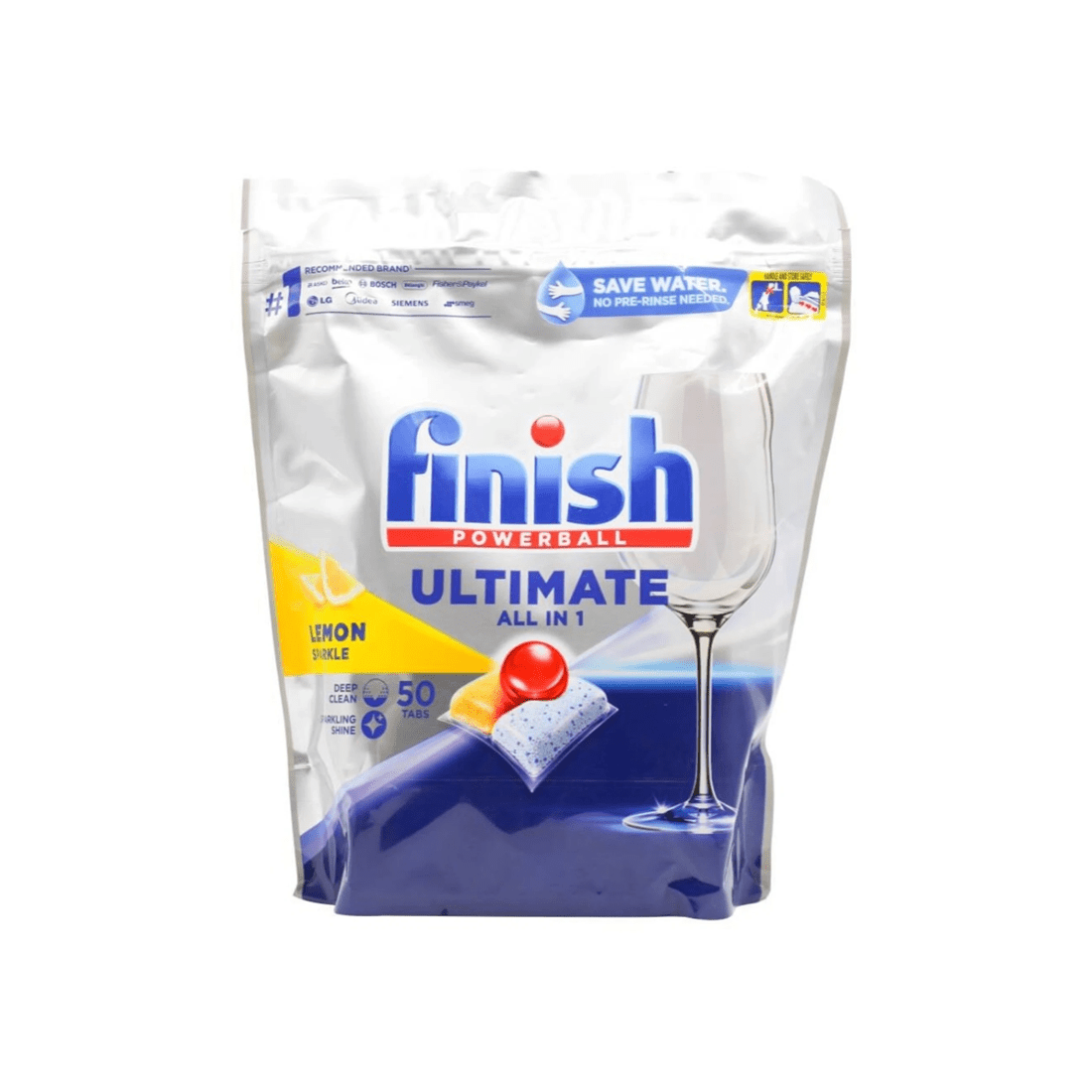 2 Finish 3 x 50pc All In 1 Dishwashing Tablets Lemon Sparkle Powerball Original, 2 of 4