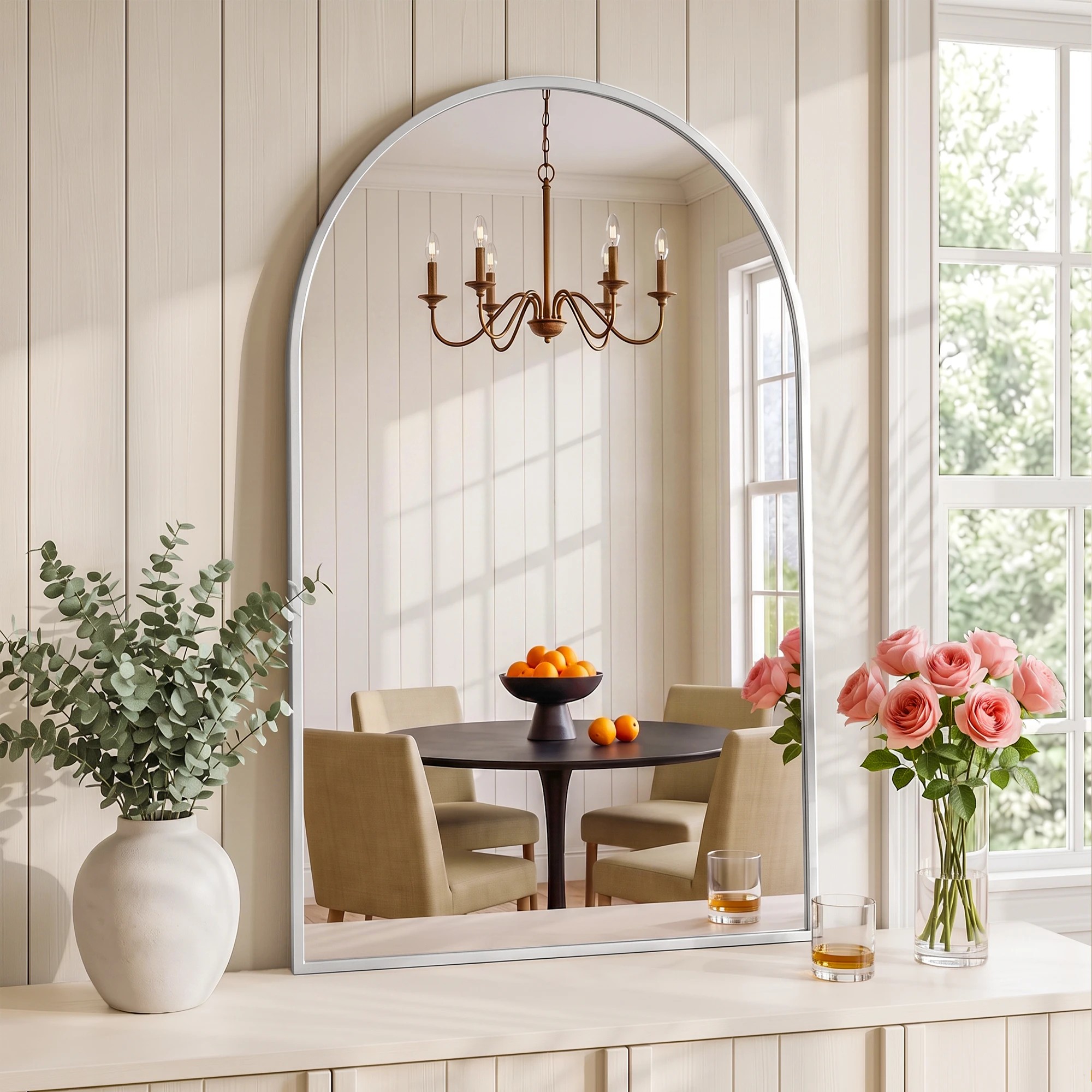 8 Embellir 86x50cm Arched Wall Mirror Vanity Makeup Home Decor - Silver, 8 of 8