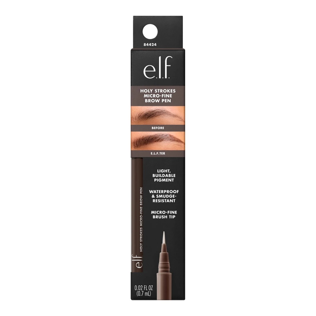 1 e.l.f. Holy Strokes Micro-Fine Brow Pen - Neutral Brown, 1 of 6