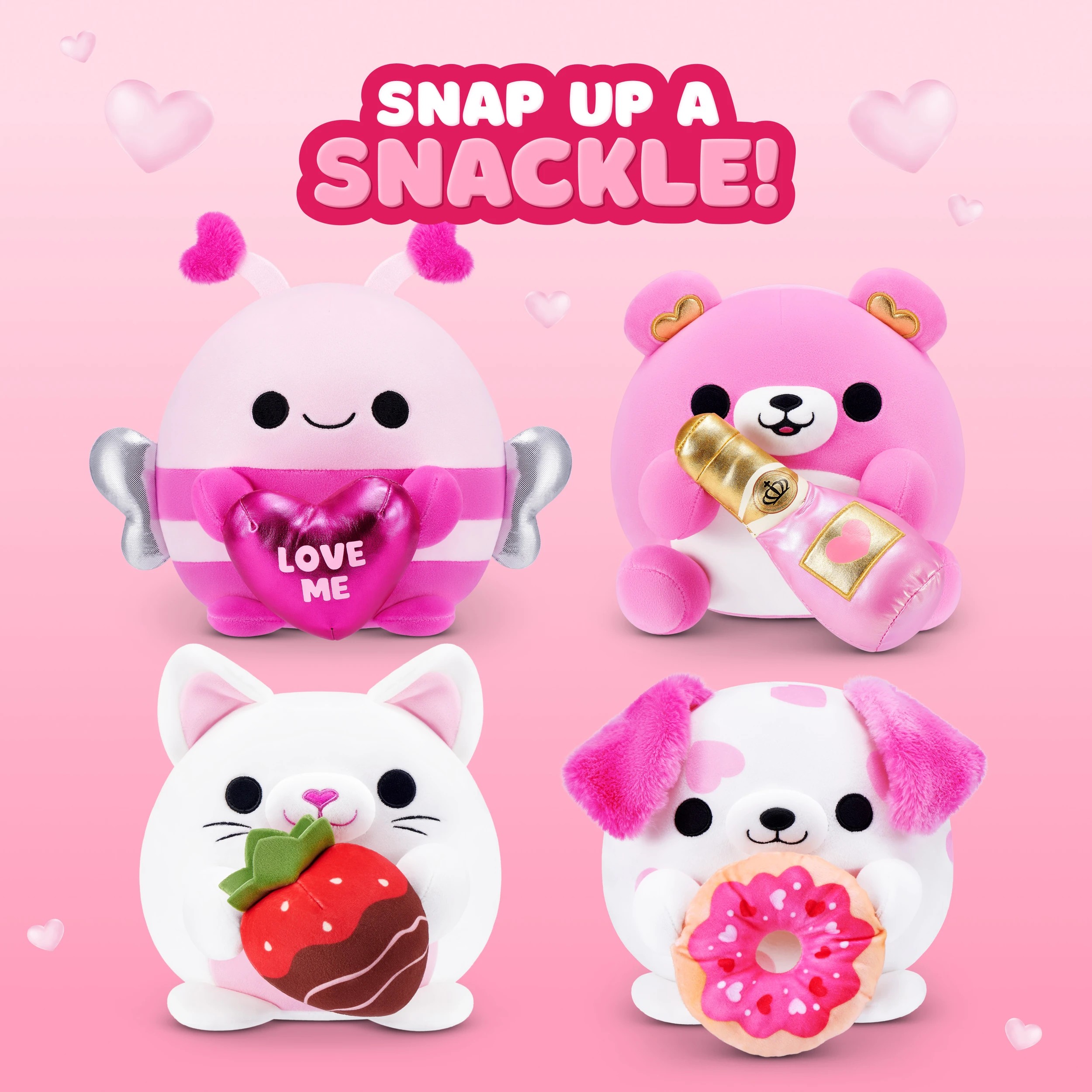 3 20cm Zuru Snackles Valentines Edition Plush - Assorted, 3 of 9