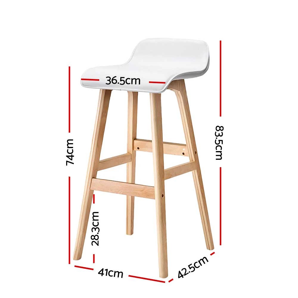 2 Artiss 2x Bar Stools en Stool - White, 2 of 8