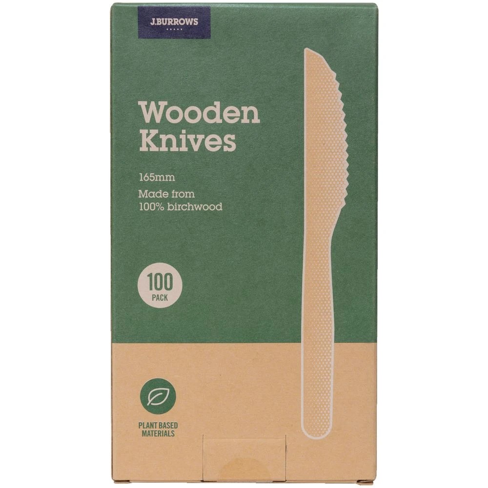 3 J.Burrows Wooden Knives 165mm 100 Pack, 3 of 5