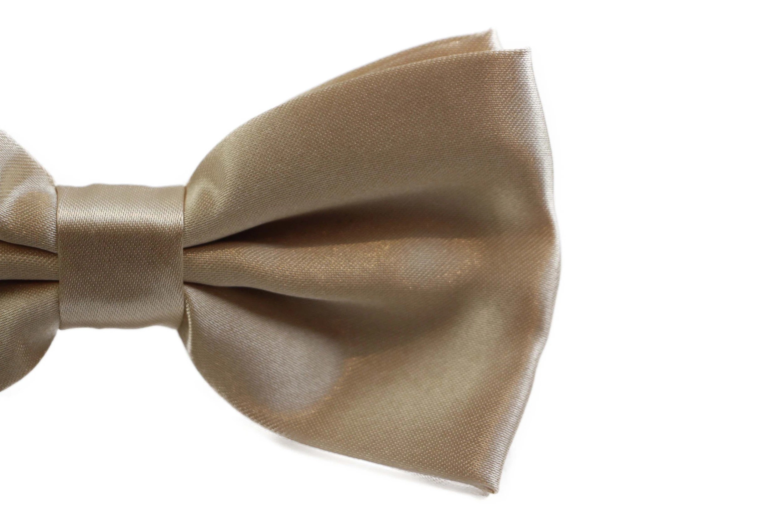 2 Zasel Mens Champagne Solid Plain Colour Bow Tie, 2 of 2