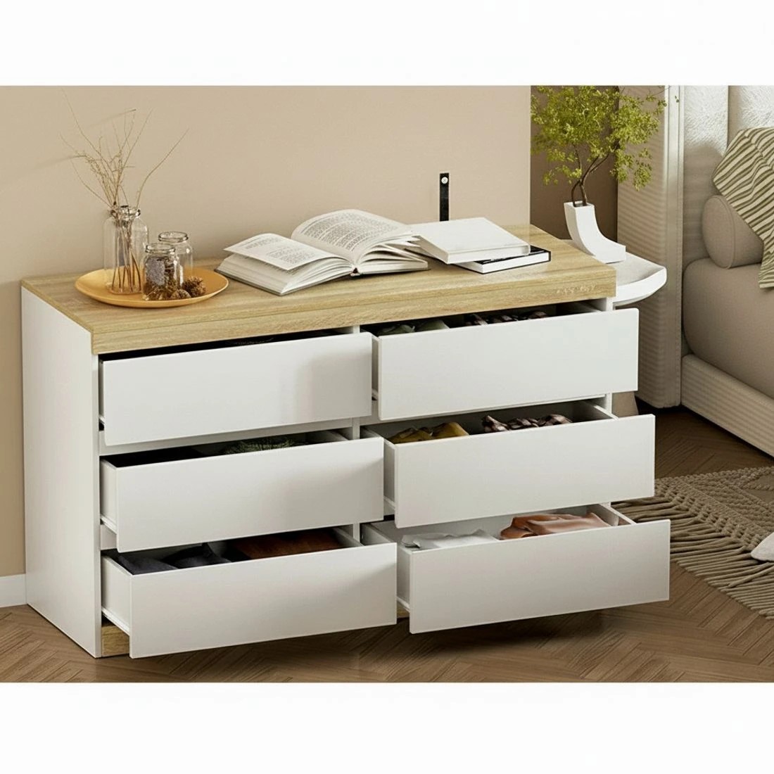 6 Artiss 6 Chest of Drawers Tallboy Cabinet - White, 6 of 7