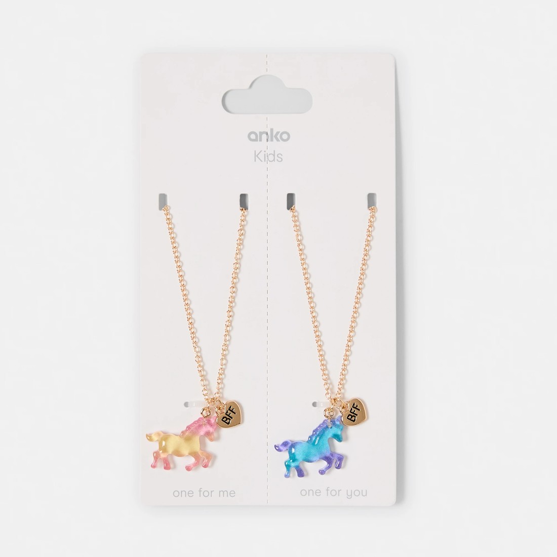 3 2 Pack BFF Unicorn Necklace Set - Gold Tone, 3 of 3