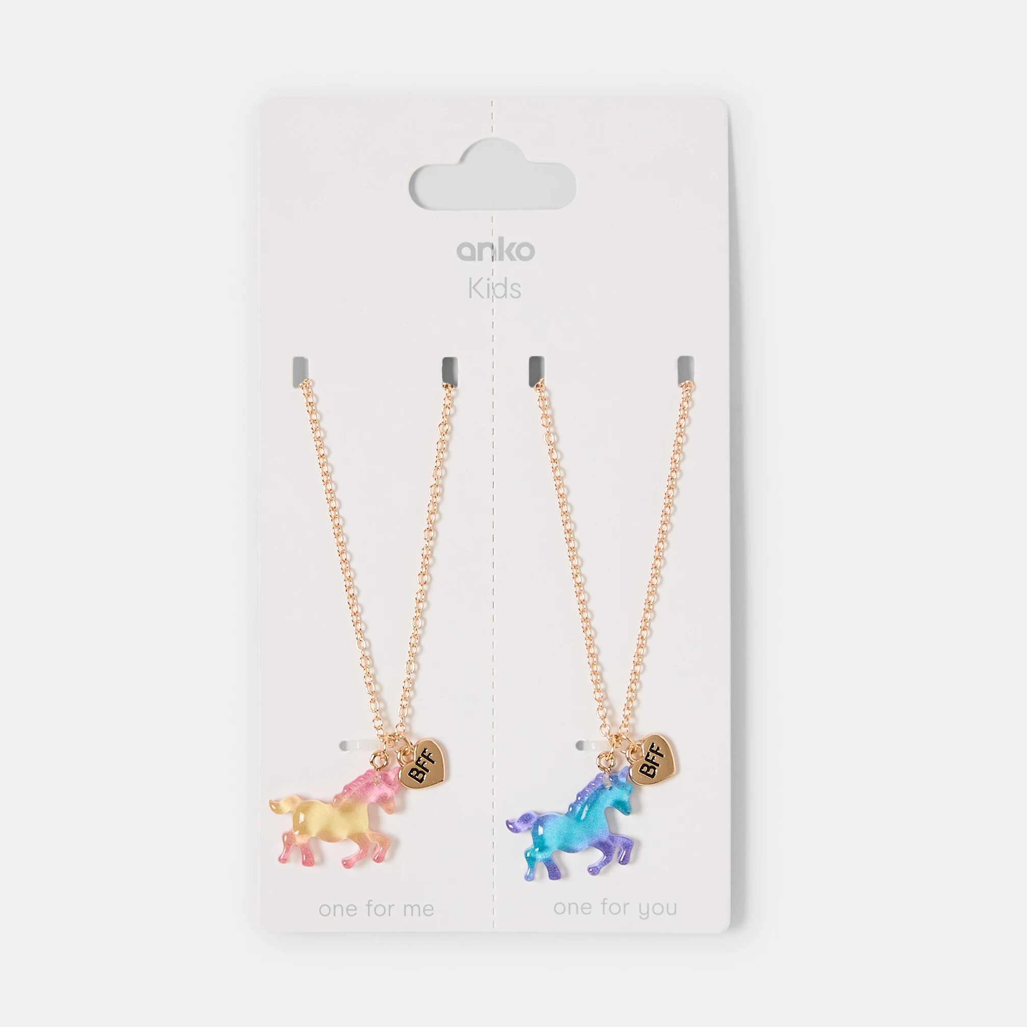3 2 Pack BFF Unicorn Necklace Set - Gold Tone, 3 of 3