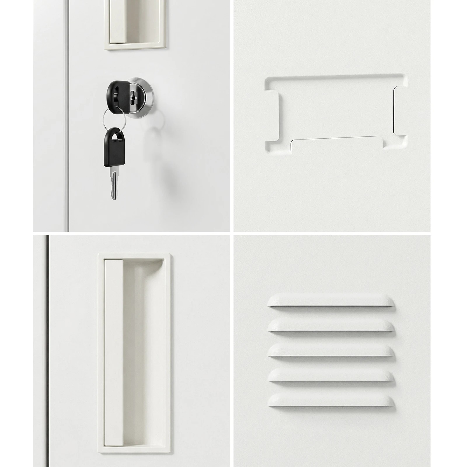 5 Oikiture 12 Doors Locker Cabinet Steel Storage Cupboard Office School Gym - White, 5 of 10