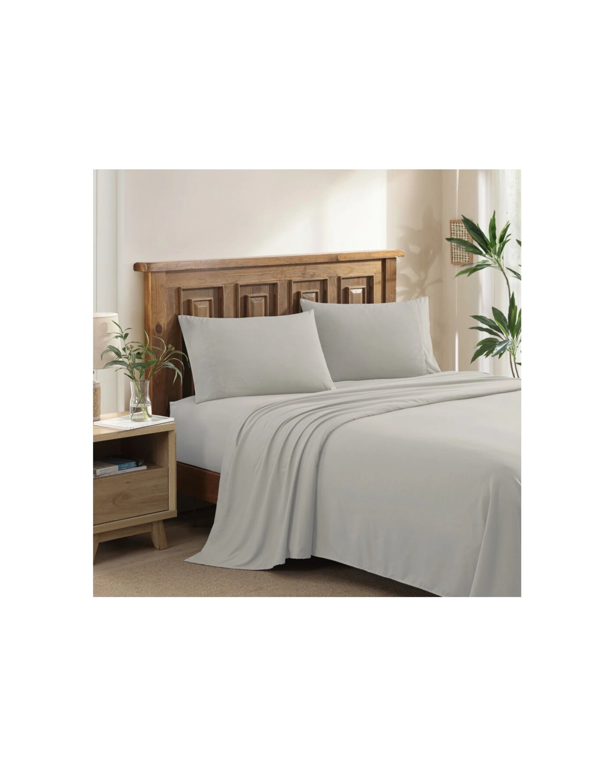 1 Ardor Softest Advanced Textile Polyester Complete Bedding Sheet Set - Queen Bed - Grey, 1 of 3