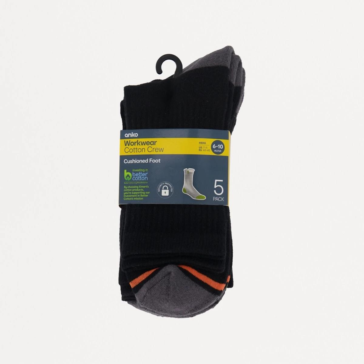 3 5 Pack Rib Workwear Crew Socks MULTI STRIPE, 3 of 3