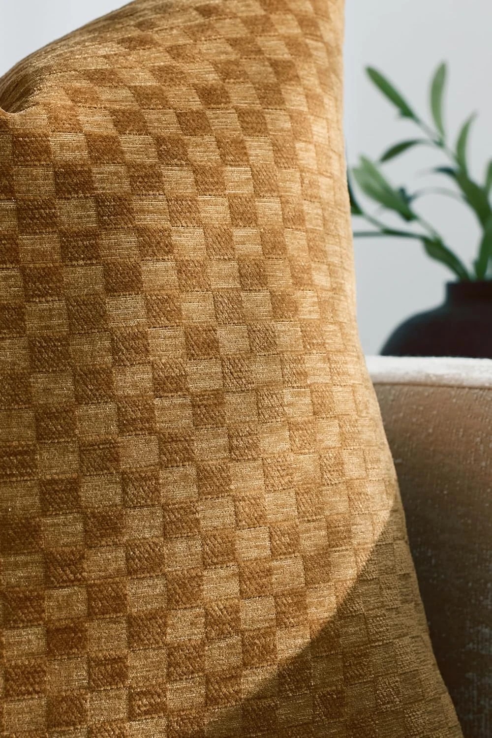 2 Gioia Casa 2-Pack Chenille Waffle Cushion Covers 45cm x 45cm - Mustard - Yellow, 2 of 3