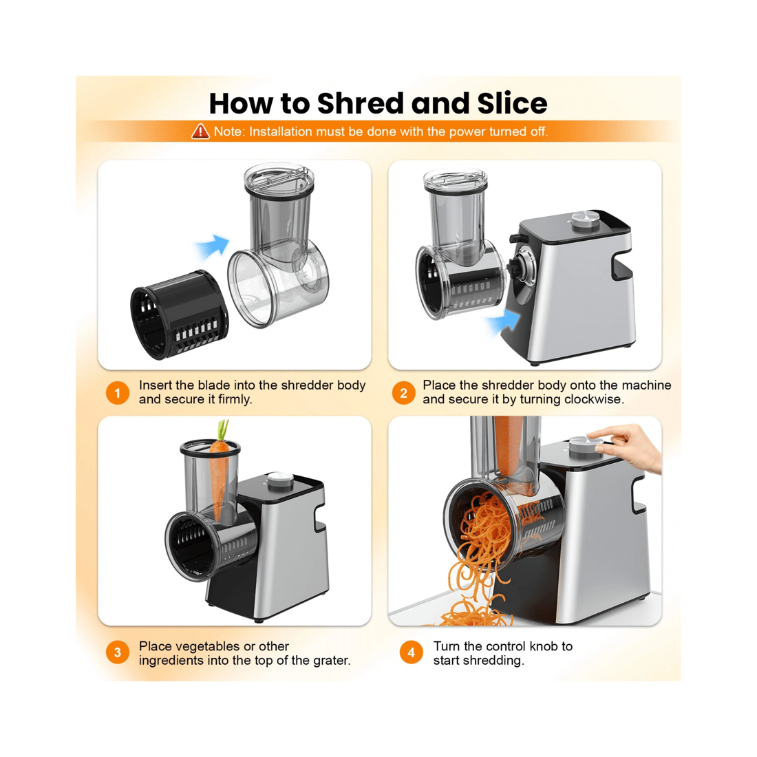 5 Advwin 8-IN-1 Electric Multi Food Processor, Cheese Grater, Meat Grinder Veges Slicer Shredder Sausage Stuffer, 5 of 8