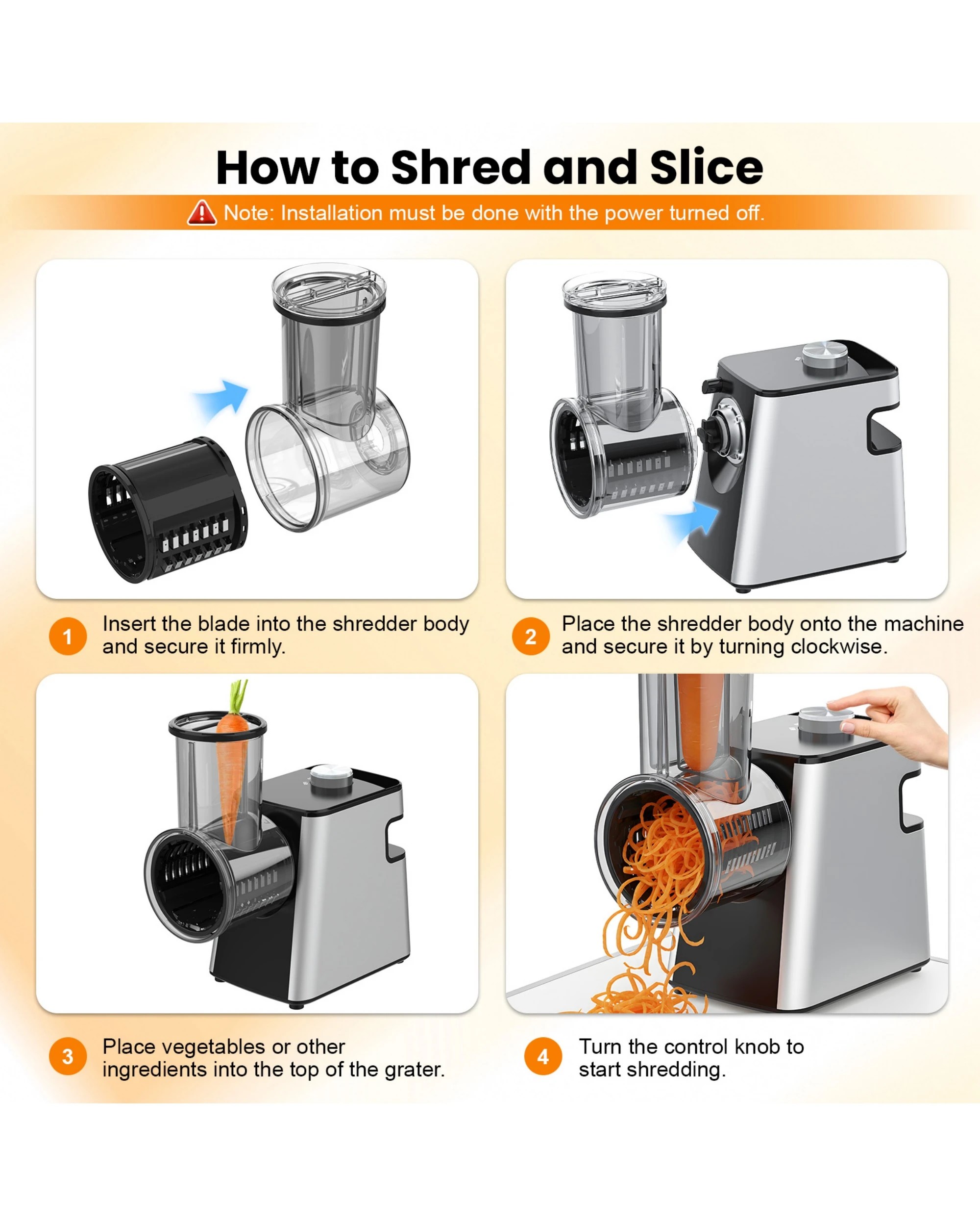 5 Advwin 8-IN-1 Electric Multi Food Processor, Cheese Grater, Meat Grinder Veges Slicer Shredder Sausage Stuffer, 5 of 8